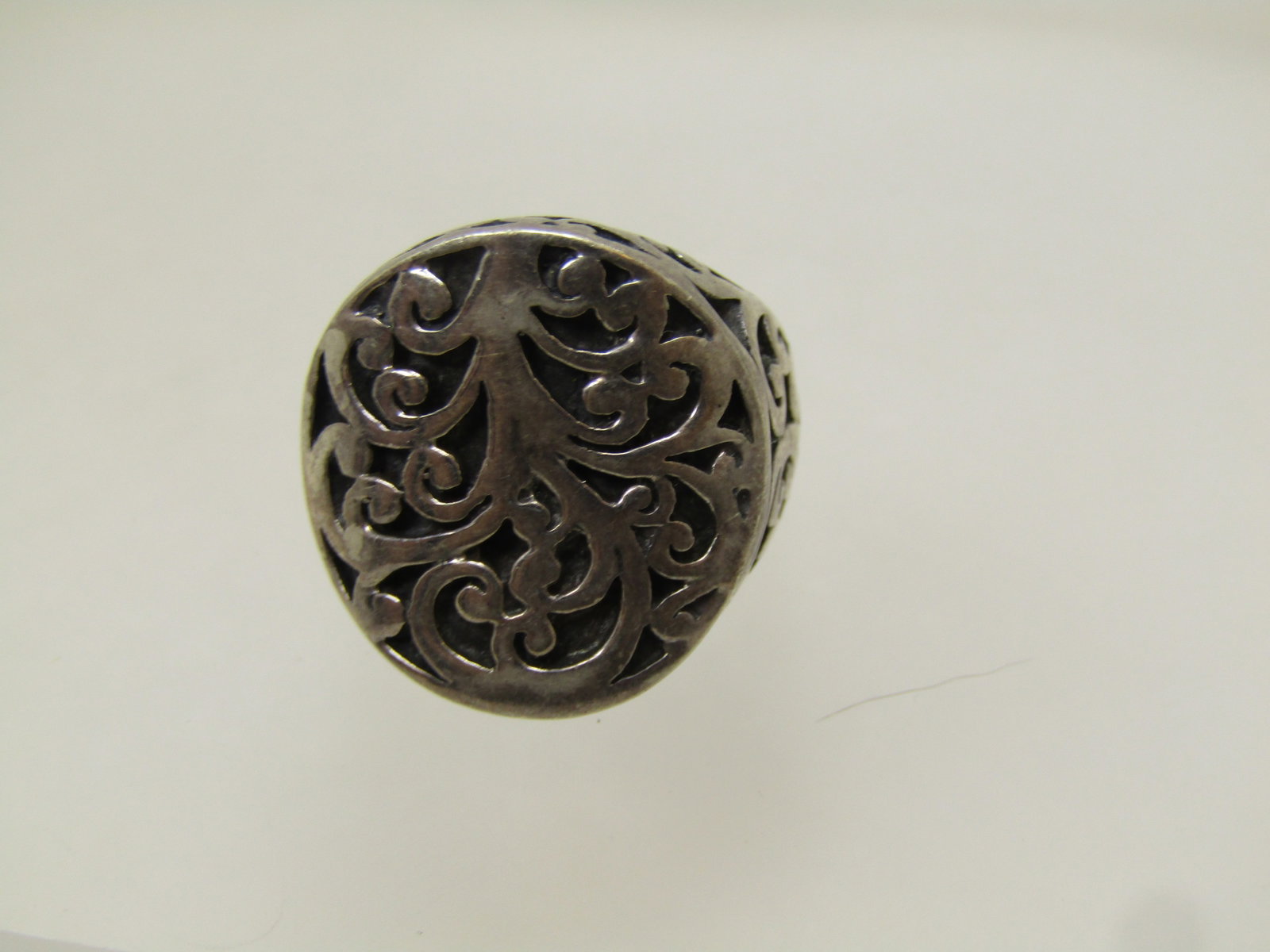 Vintage Sterling Wide Scrolled Ring, Sz. 7, 1990's-2000 - 6