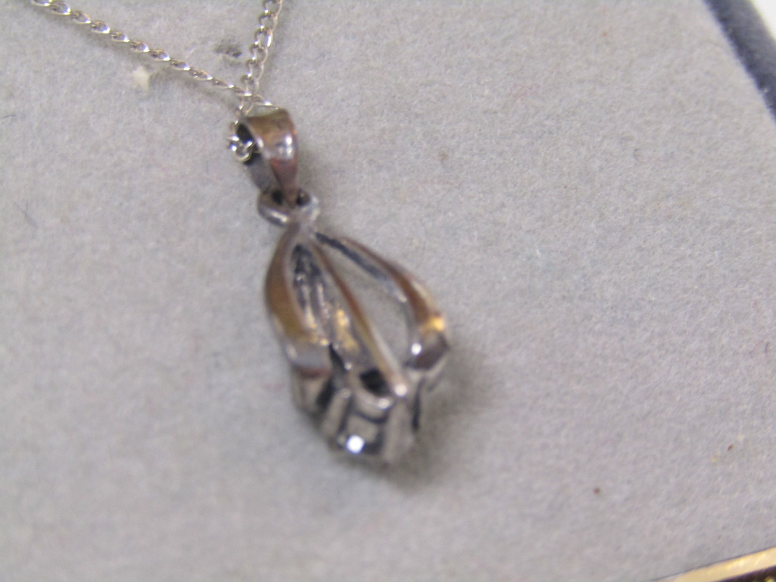Vintage Sterling CZ Necklace, 18", Chante, Original Box, 1960's-1970's - 6