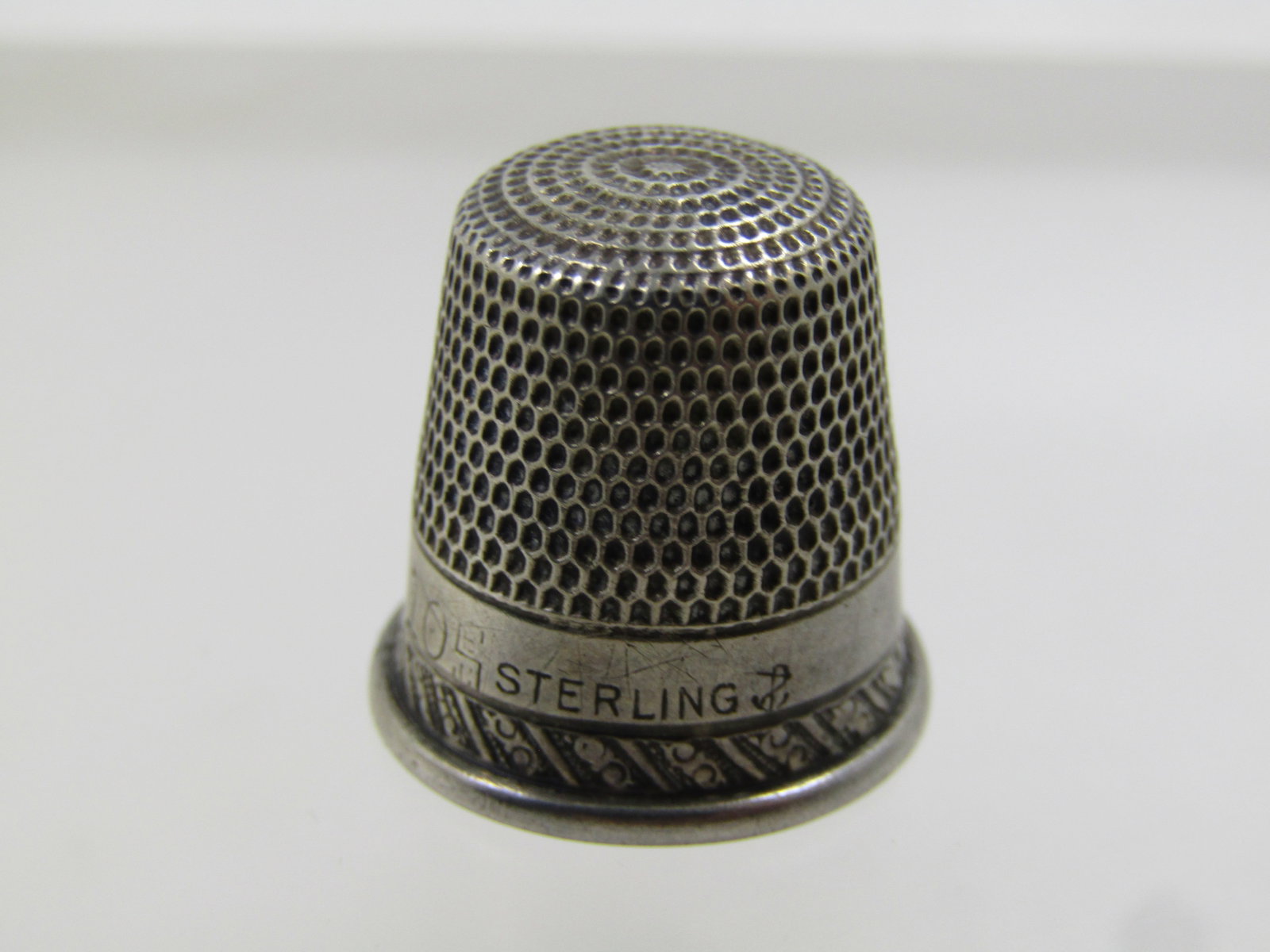 Vintage Sterling Thimble, Sz. 11. 1920's-1930's, Signed - 4