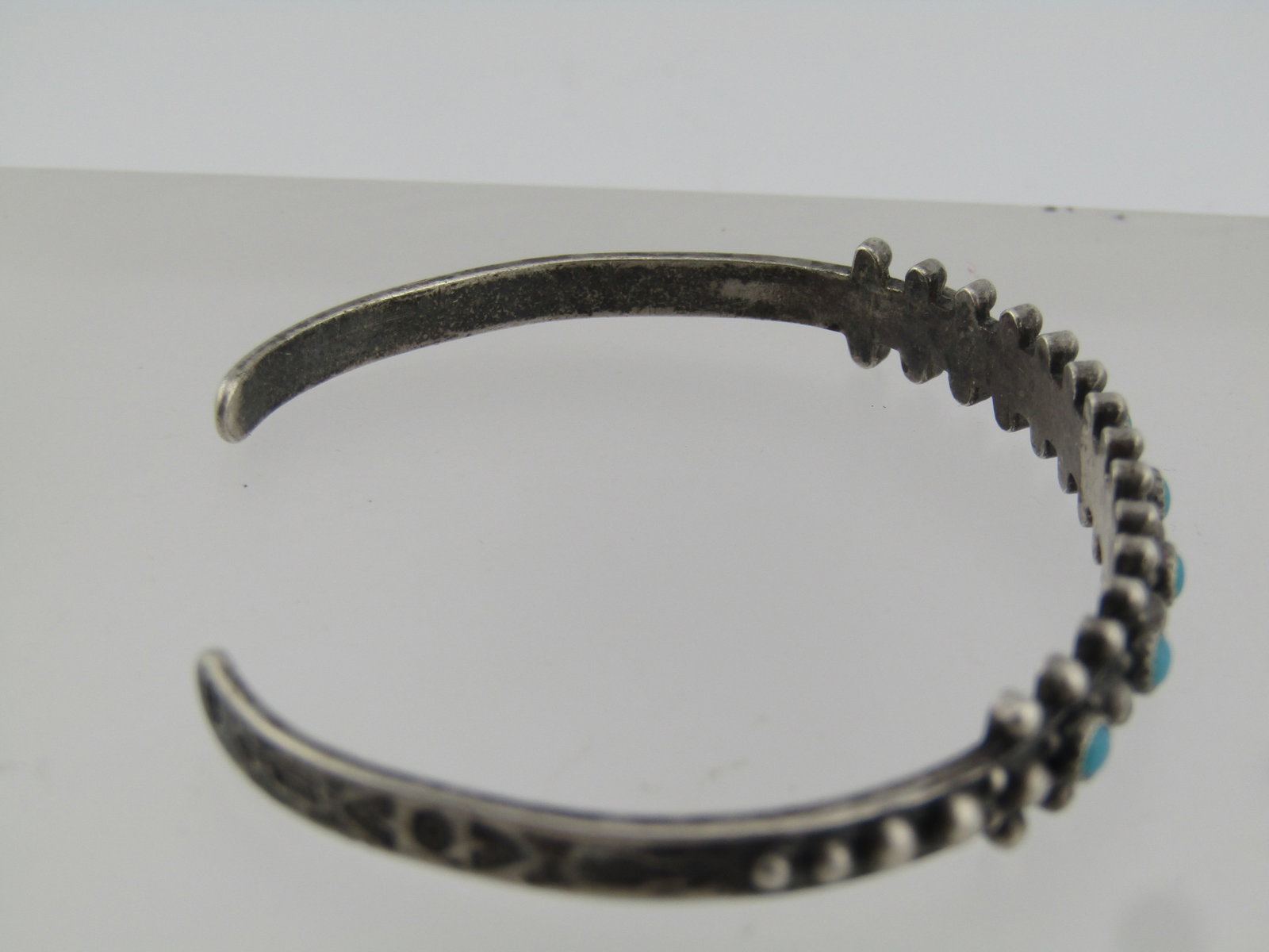 Vintage Sterling Southwestern Turquoise Cuff Bracelet, 6.5", 1960's-1970's - 4
