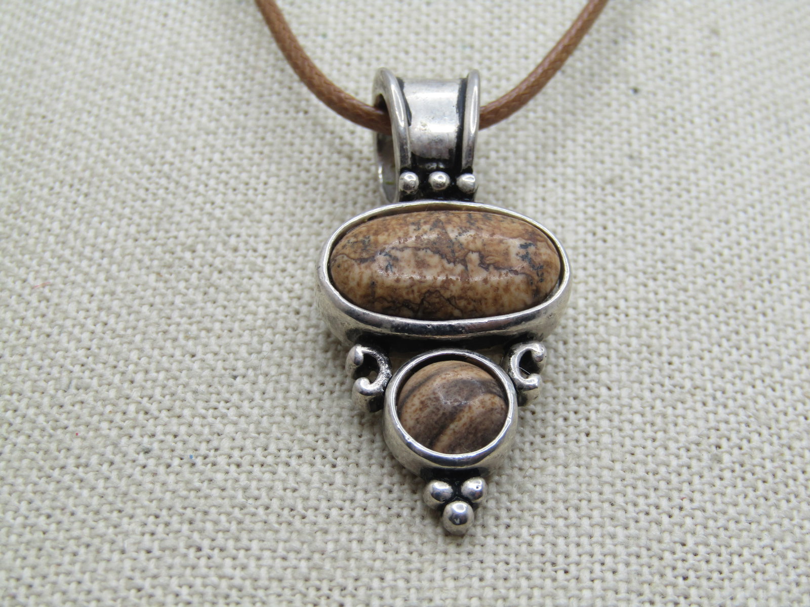 Vintage Brown Agate Southwestern/Boho Necklace, 18"-20", 1980's-1990's - 2
