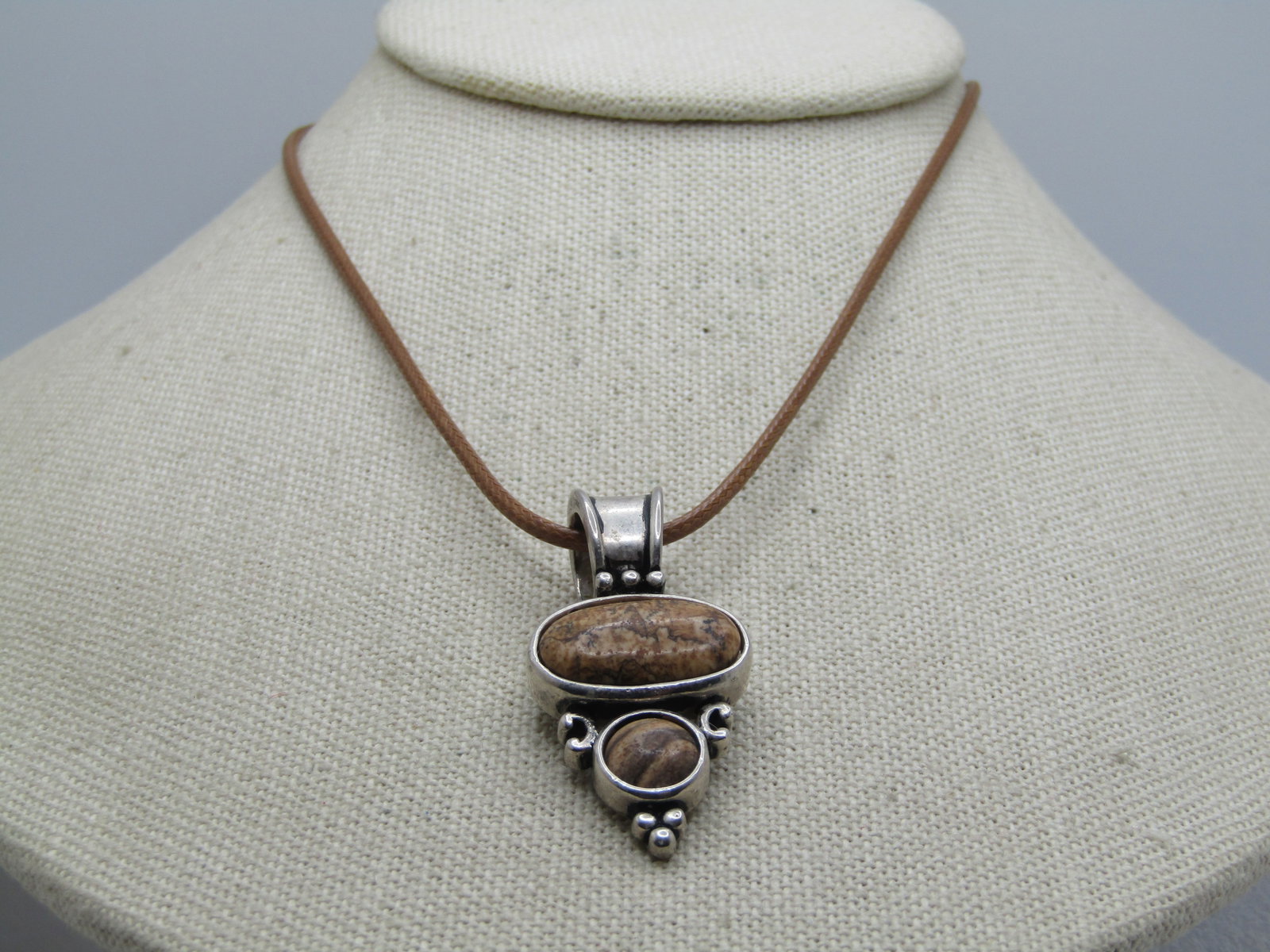 Vintage Brown Agate Southwestern/Boho Necklace, 18"-20", 1980's-1990's - 3