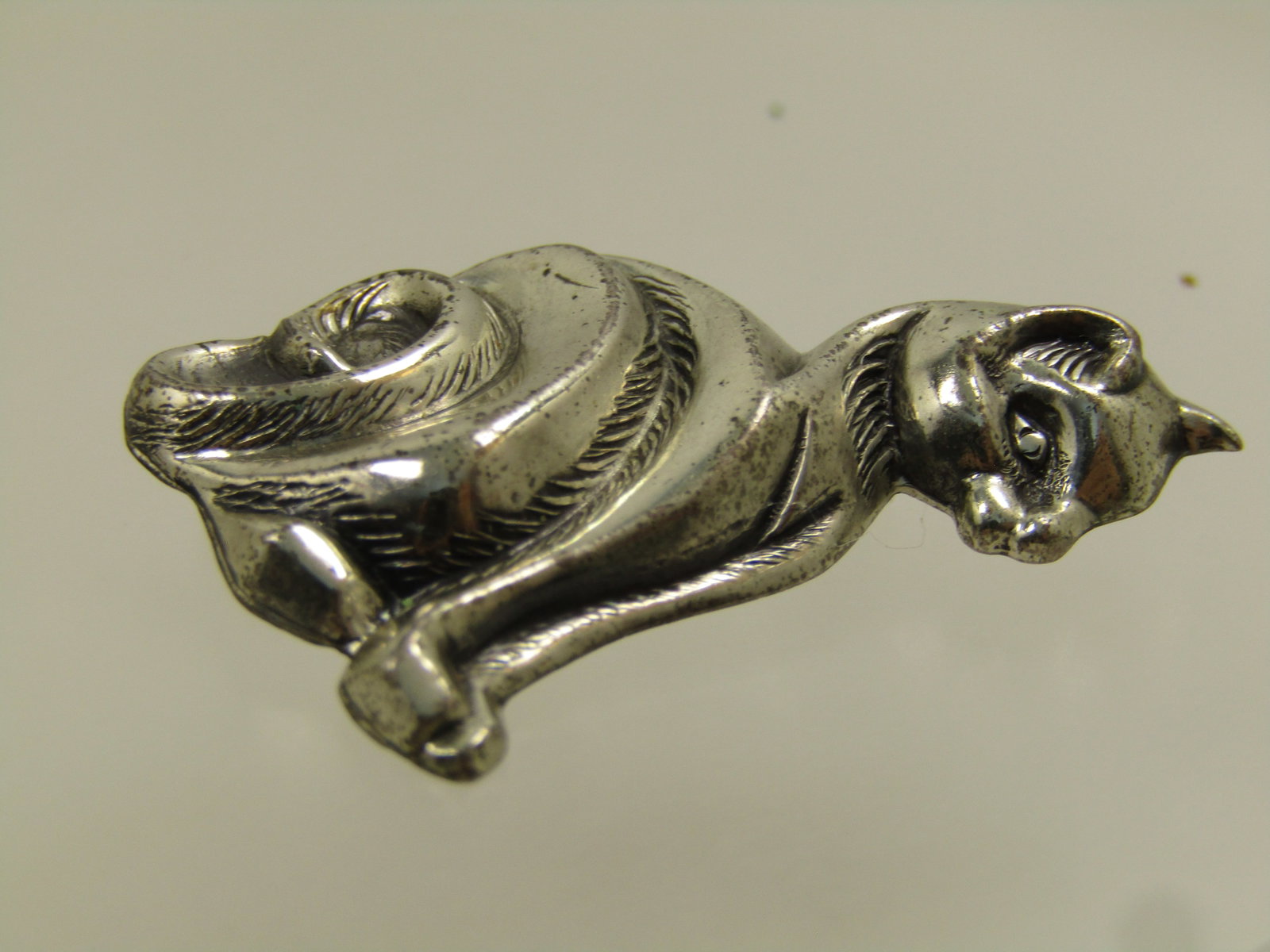 Vintage Sterling Sitting Cat Brooch, Signed Beau Sterling. 1960's-1980's - 5