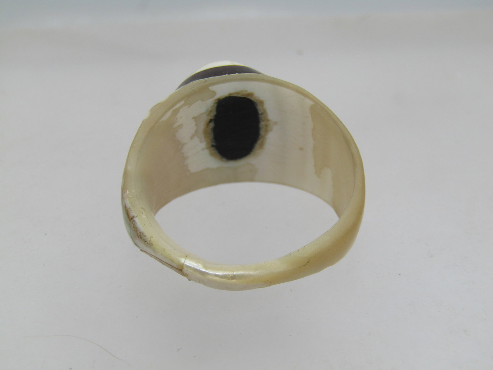 Vintage Carved Shell Ring, Sz. 10, Highly Domed, 1970's - 6
