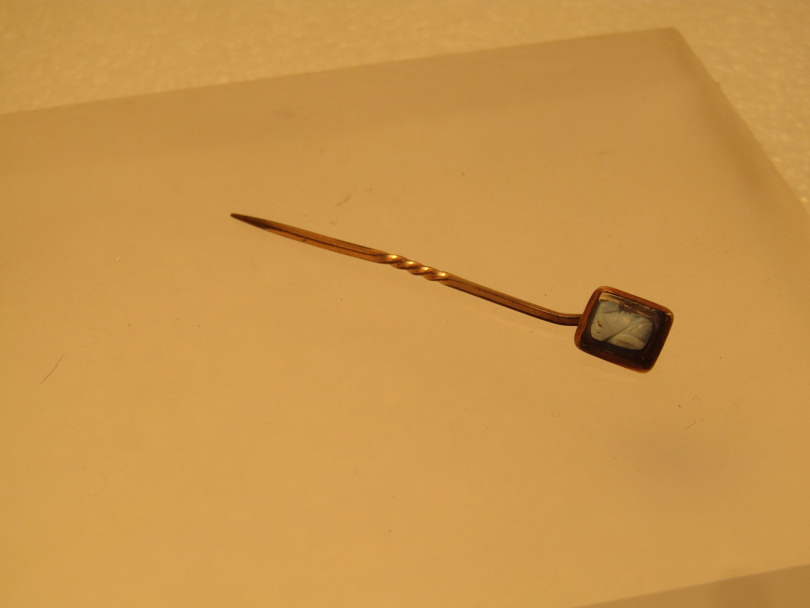 Antique 10kt Gold and GF Cameo Stick Pin, 1800's-1910's - 3