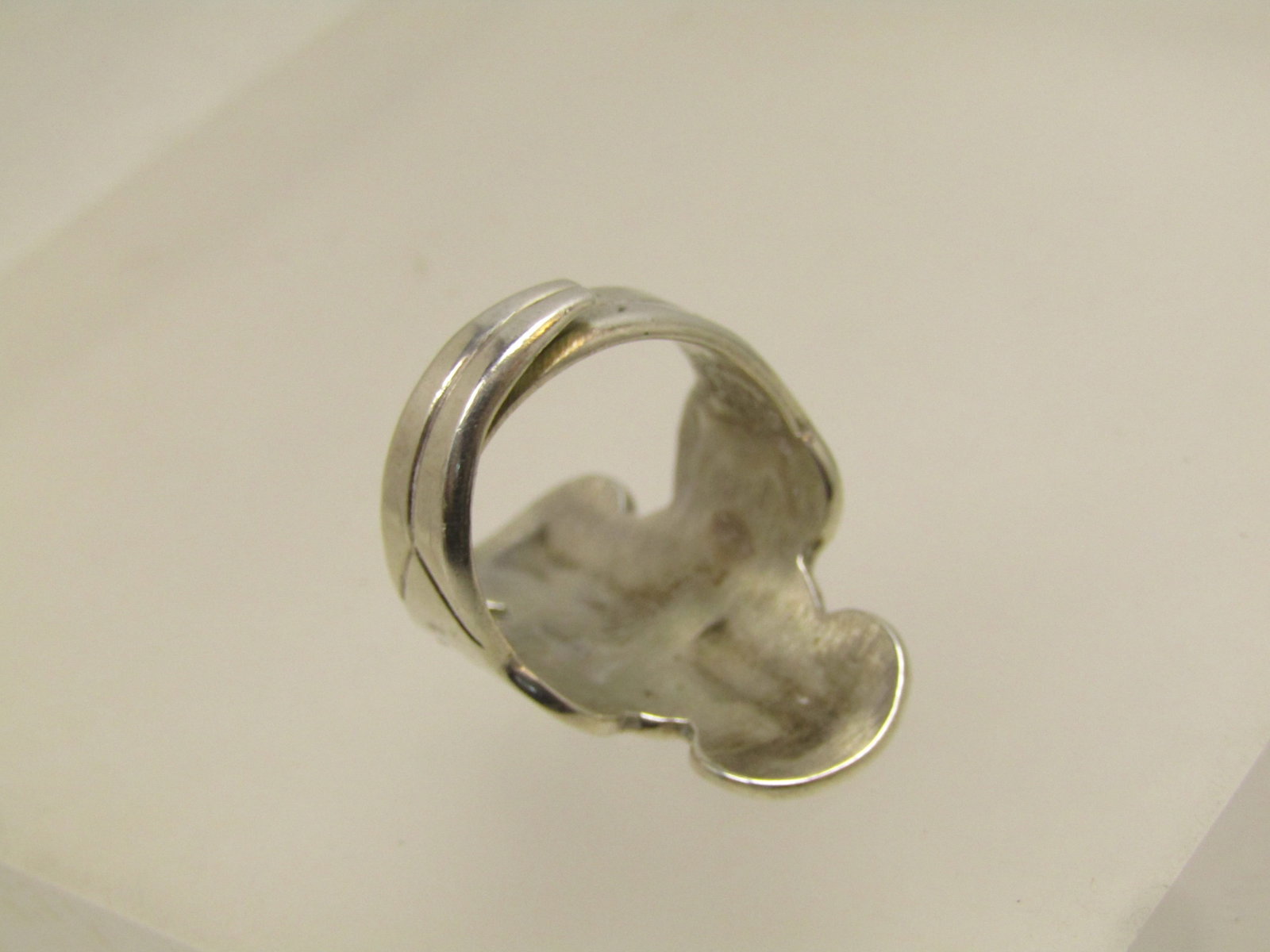 Vintage Sterling Inlaid Turquiose Chip Ring, Southwestern, Adjustable, Mexico, Signed , - 5