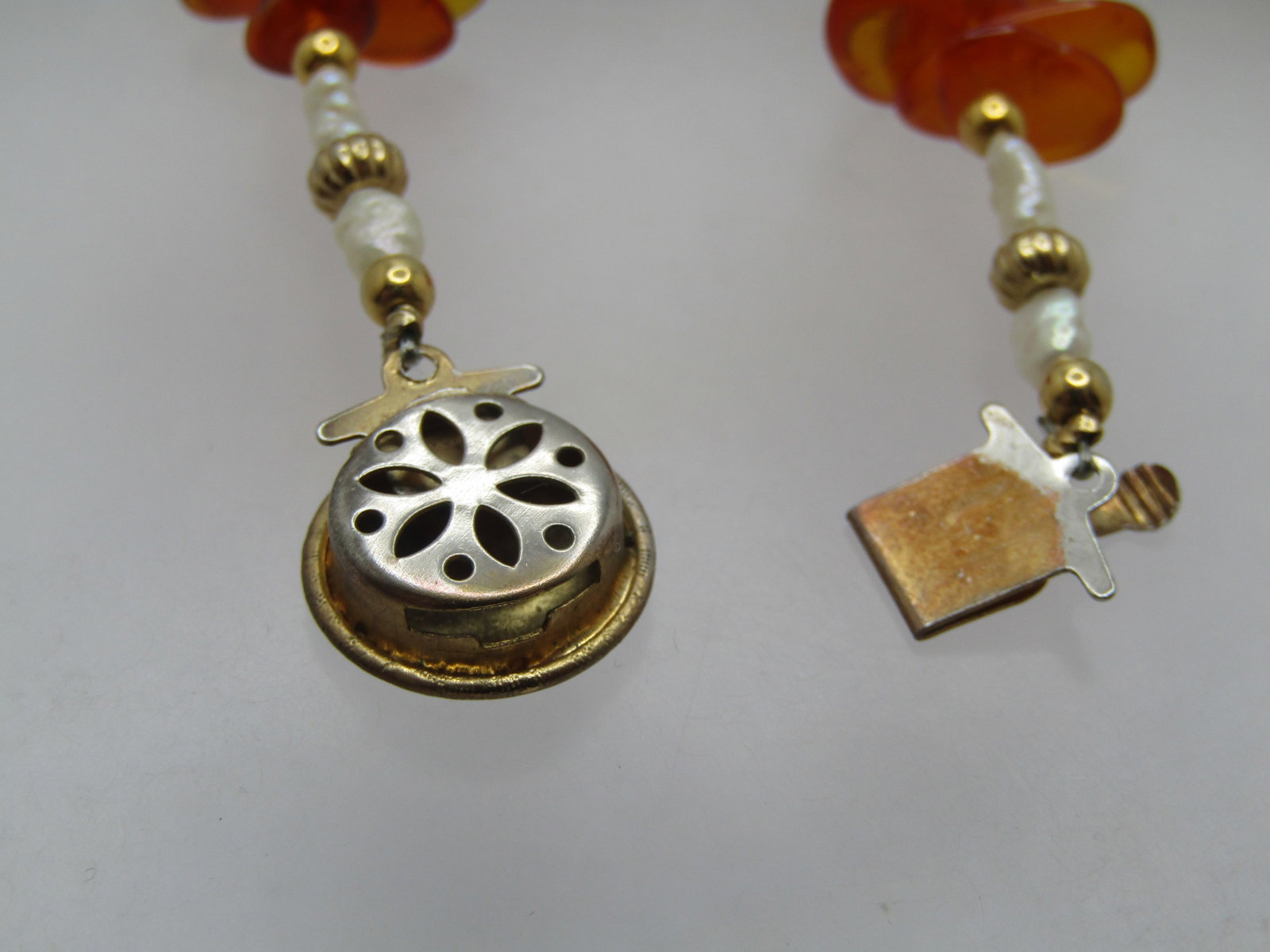 Vintage Baltic Amber Pearl Necklace, 20", Box Clasp, 1960's-1970's - 7