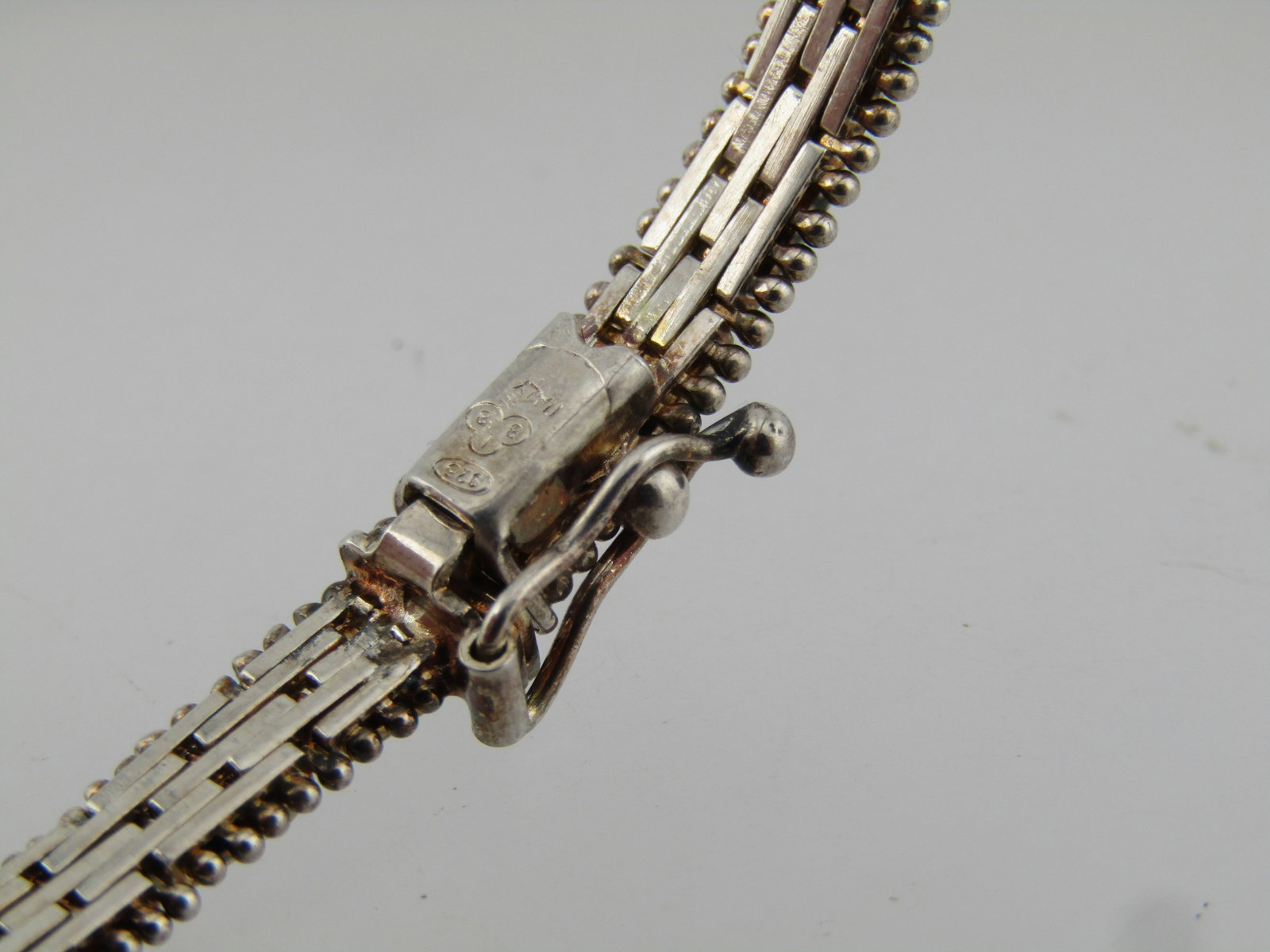 Vintage Sterling Woven Bracelet and Sapphires, 7.5, Signed IBB, 1980's-1990's - 3