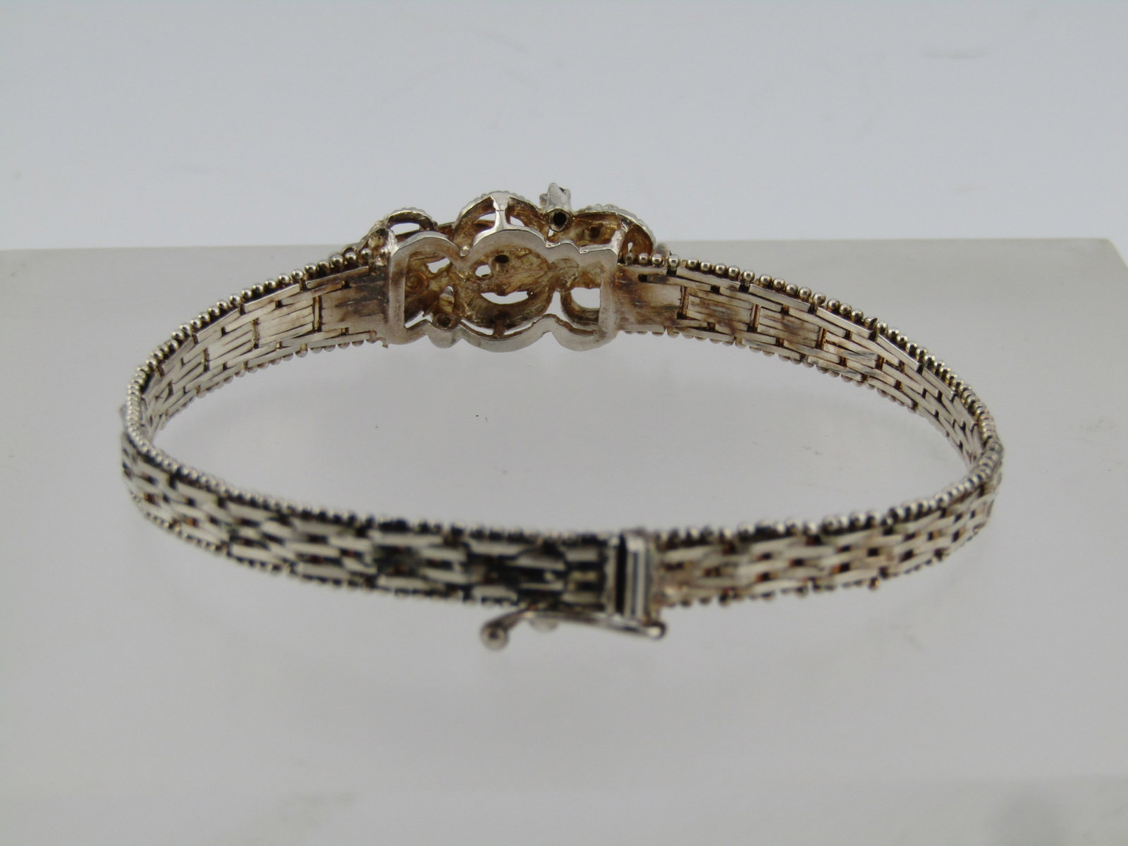 Vintage Sterling Woven Bracelet and Sapphires, 7.5, Signed IBB, 1980's-1990's - 4