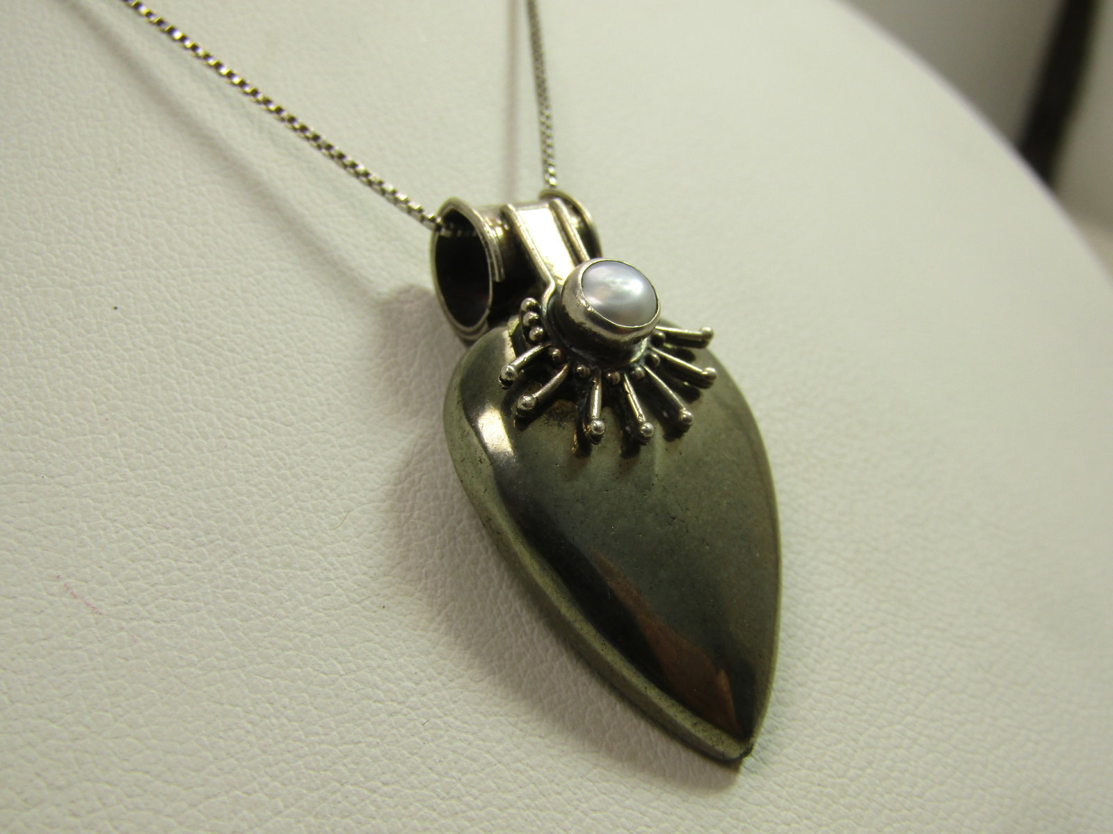 Vintage Sterling, Pearl Necklace, 24", Boho/Artsy, 1980's-1990's - 4