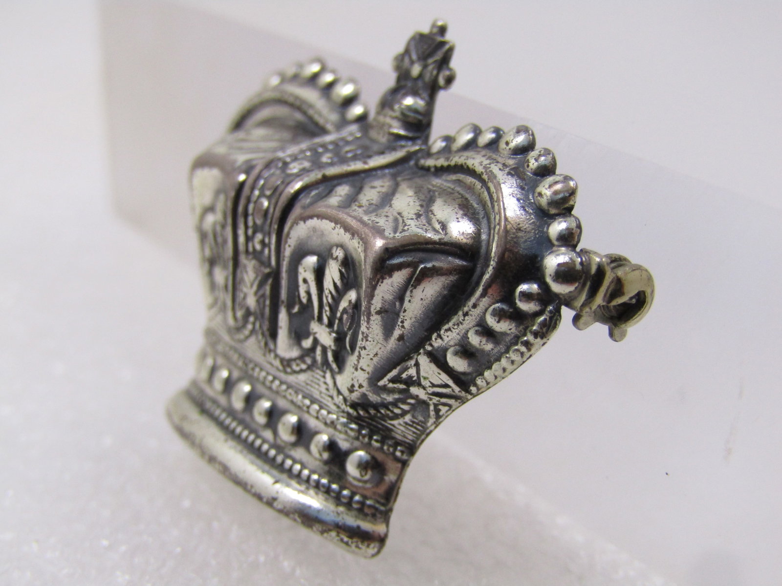 Vintage Sterling Crown Brooch, Signed Jewelart, 1940's. - 2