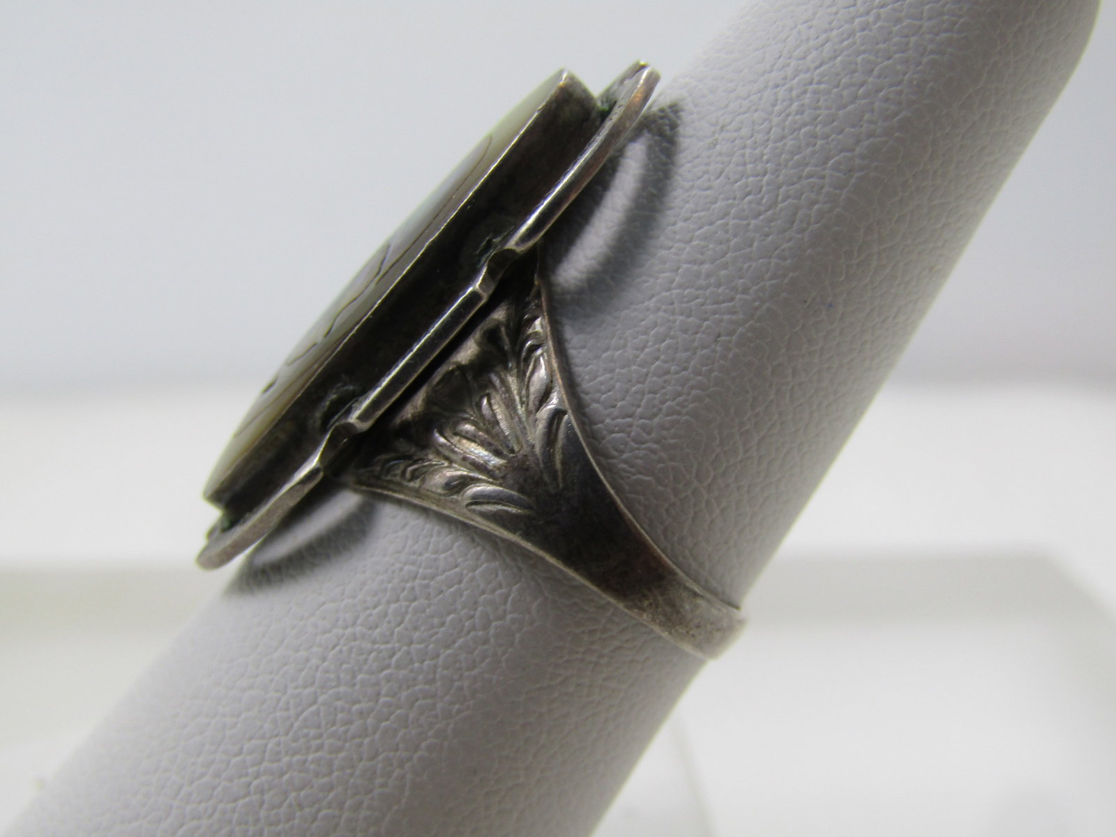Vintage Sterling Abalone Ring, Size 8.75, 1940's-1950's - 2