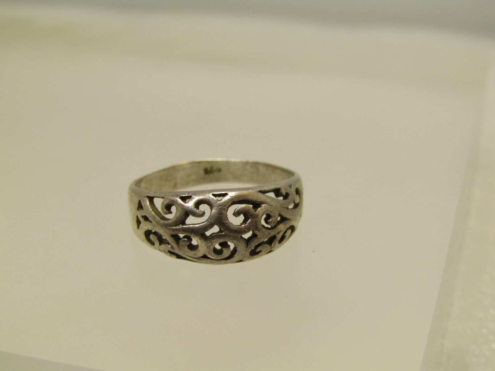 Vintage Sterling Open Domed Scroll Ring, Sz. 9. 1960's-1970's - 5