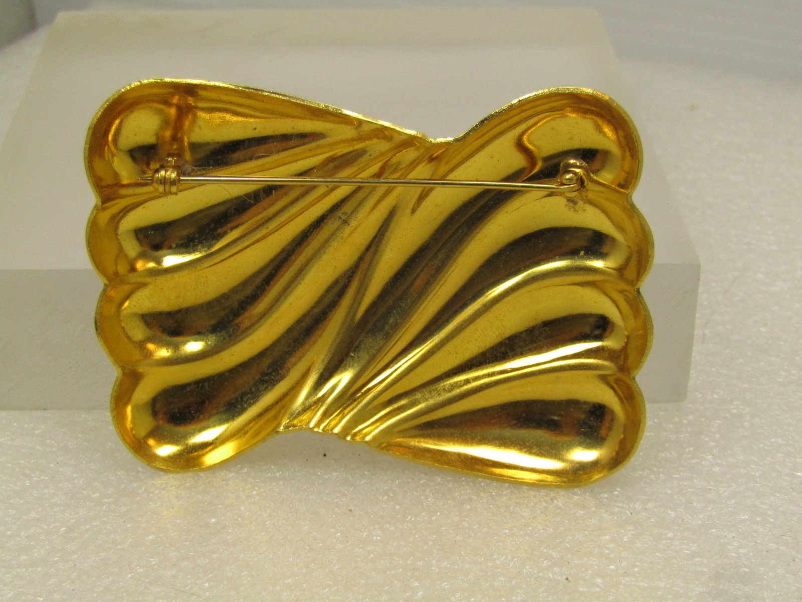 Vintage Curved Rectangular Brooch, 1980's, - 5