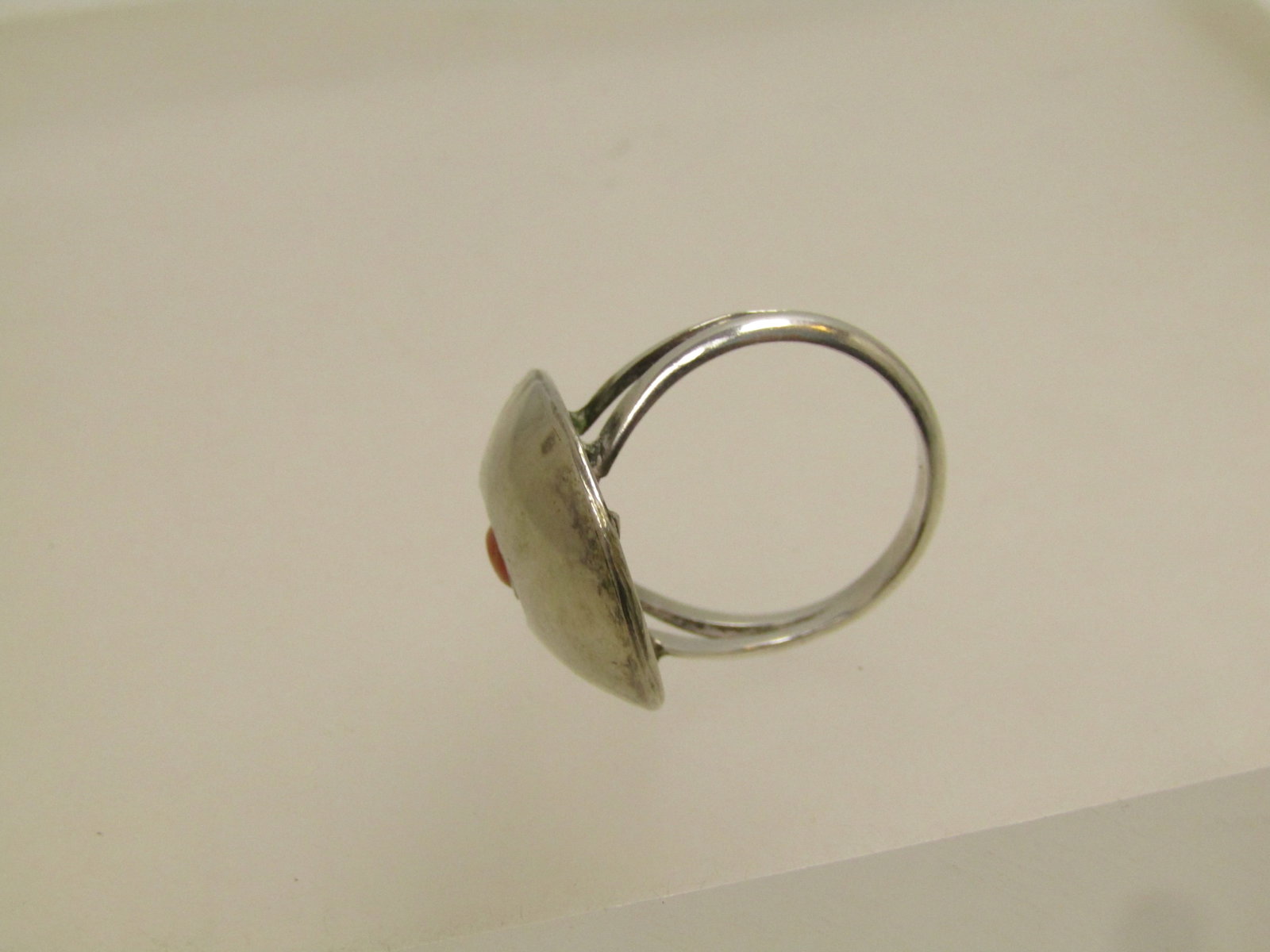 Vintage Sterling Southwestern Coral Ring Sz. 5, 1960's-1970's - 7