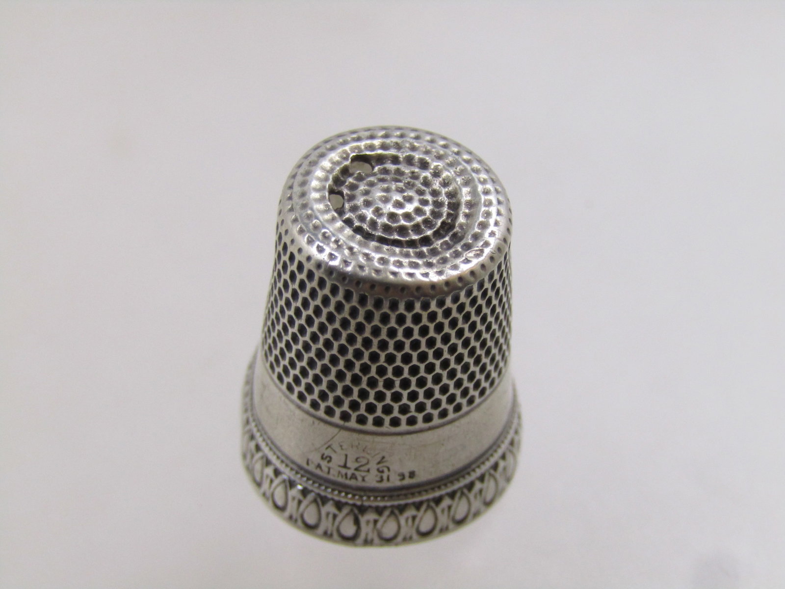 Vintage Sterling Thimble, Sz. 12, Victorian - 6