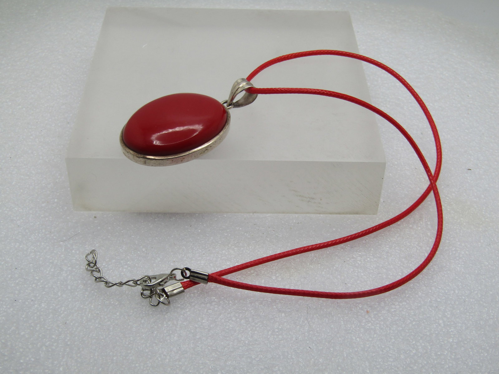 Vintage Sterling Faux Red Agate Necklace, 18"-20", 1990's, Southwestern Appeal. - 10