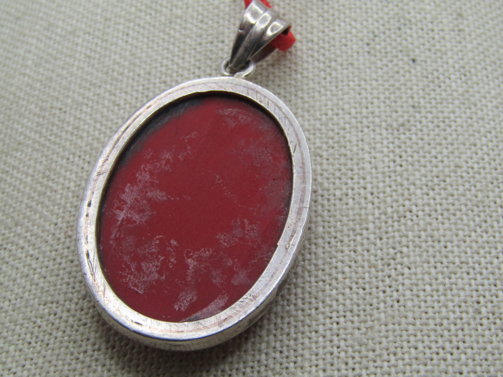 Vintage Sterling Faux Red Agate Necklace, 18"-20", 1990's, Southwestern Appeal. - 4
