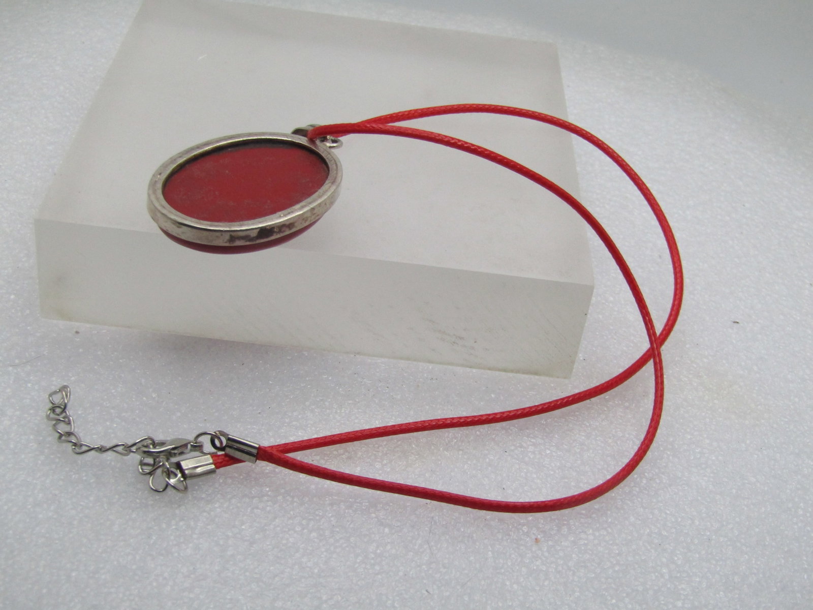 Vintage Sterling Faux Red Agate Necklace, 18"-20", 1990's, Southwestern Appeal. - 9