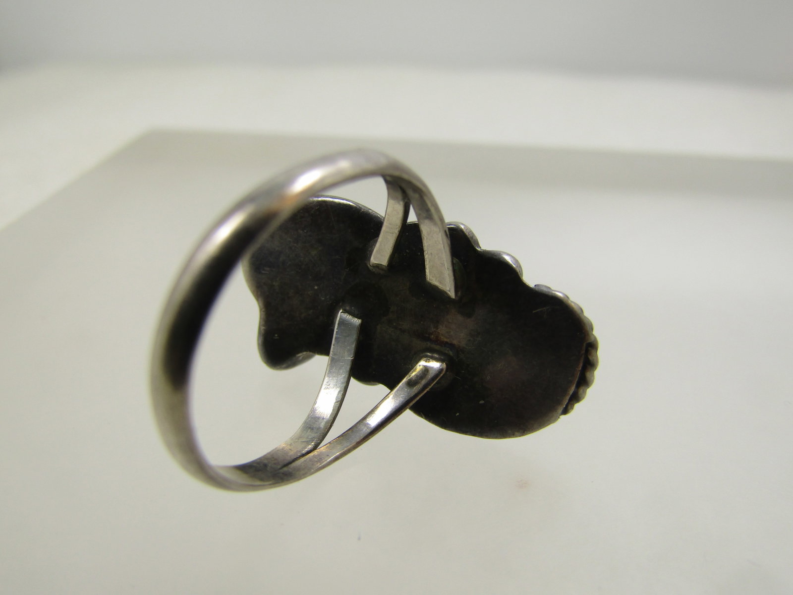 Vintage Sterling Southwestern Turquoise Mother-of-Pearl Ring, Sz. 8.5, 1970's-1980's - 5