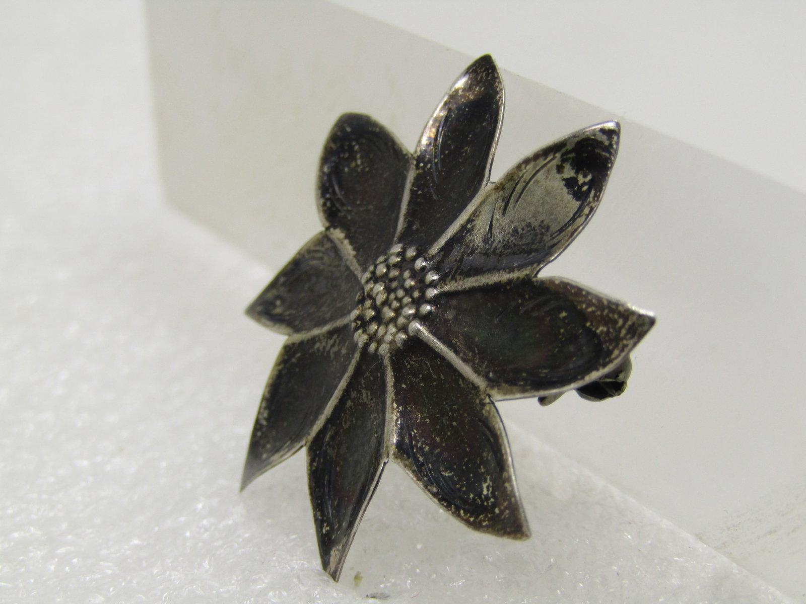 Vintage Sterling Poinsettia Brooch, Signed Nye, 1940's - 2