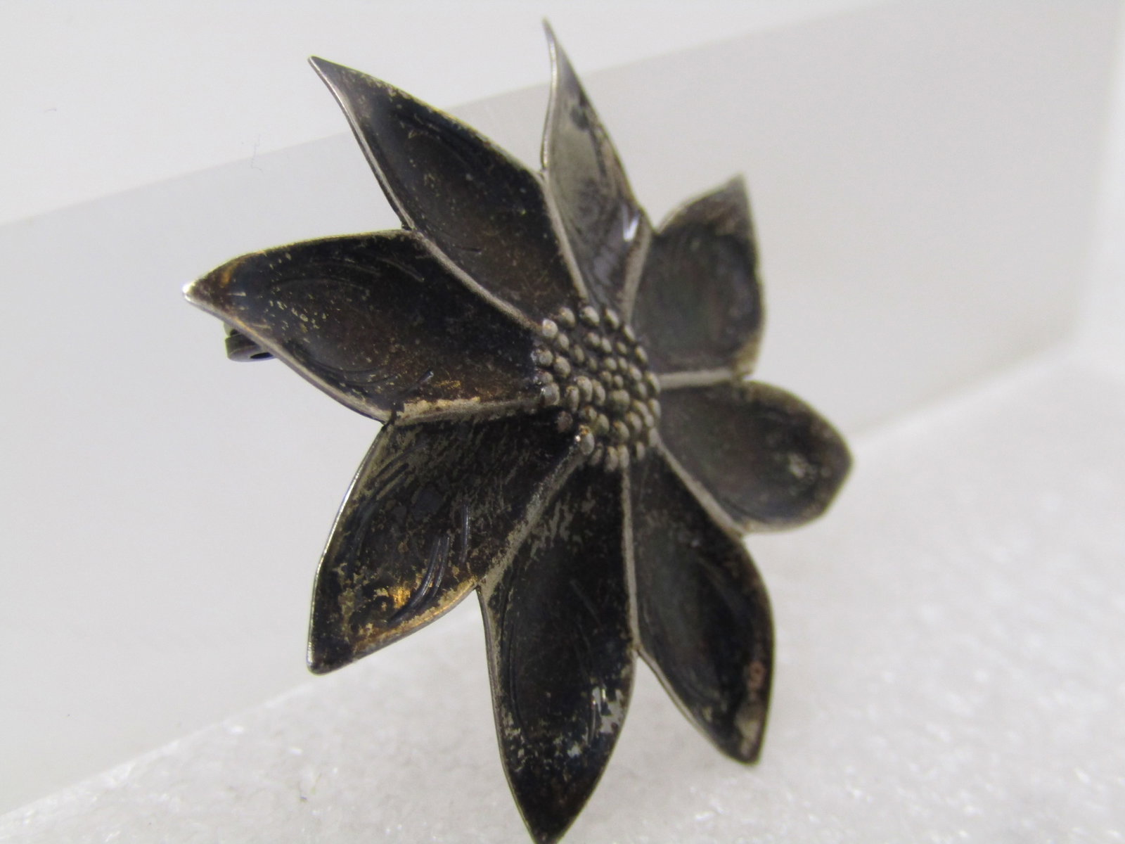 Vintage Sterling Poinsettia Brooch, Signed Nye, 1940's - 3