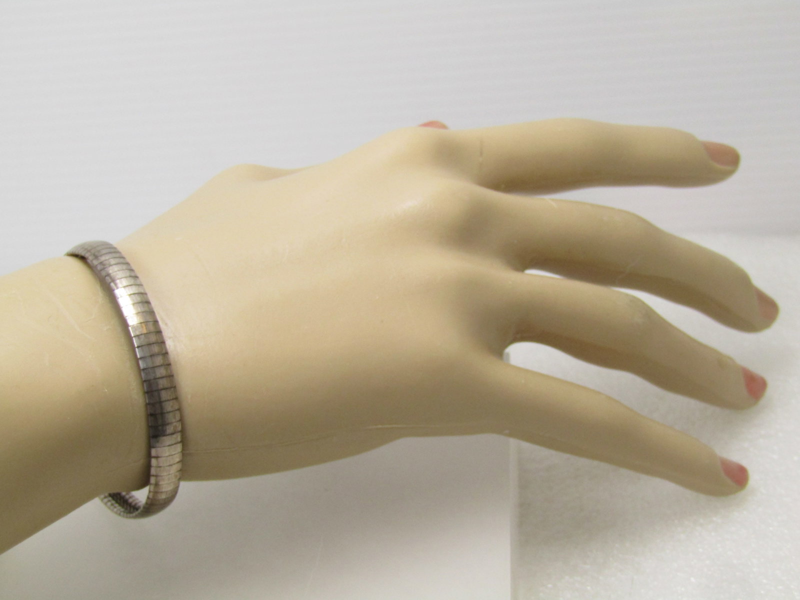 Vintage Sterling Omega Bracelet, 6mm, 7.25", 1980's-1990's - 4