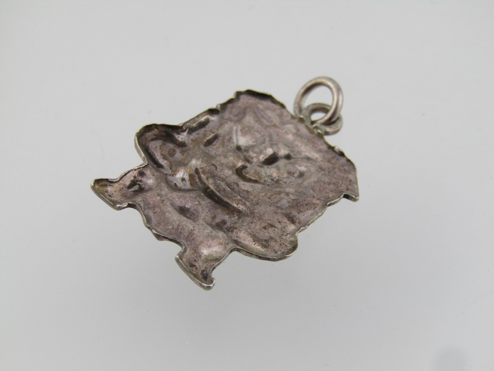 Vintage Sterling Columbian Figural Pendant/Charm, Emerald Stone, 1960's-1970's - 3