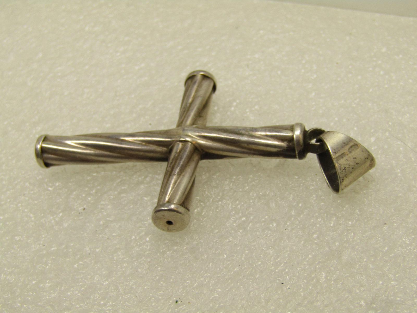Vintage Sterling Silver 2.5" Cross Pendant, 1970's-1980's - 4