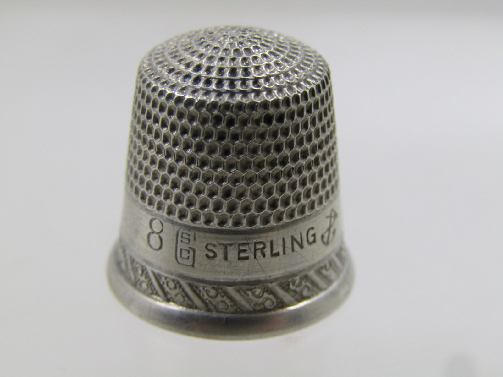 Vintage Sterling Thimble, SZ 8. Signed, Mid-Century (1 of 5)