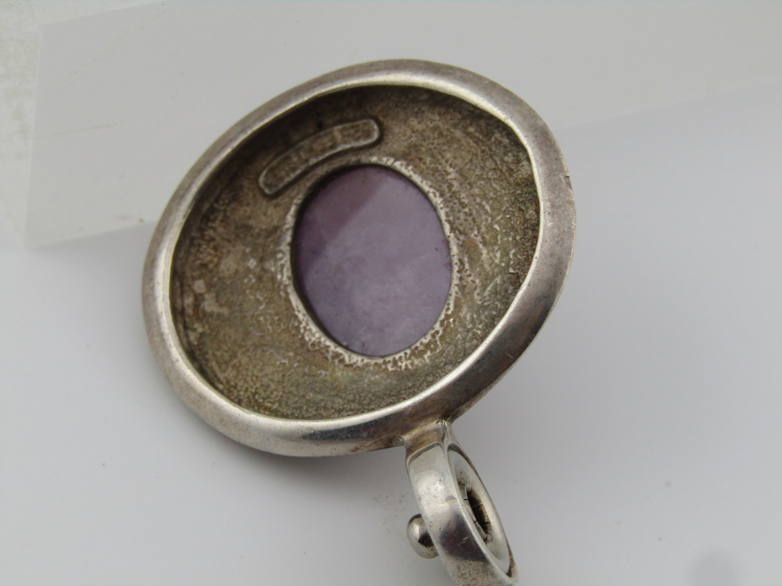 Sterling Amethyst/Agate Snap Pendant, Signed Espo Sig, 2000-2010 - 4