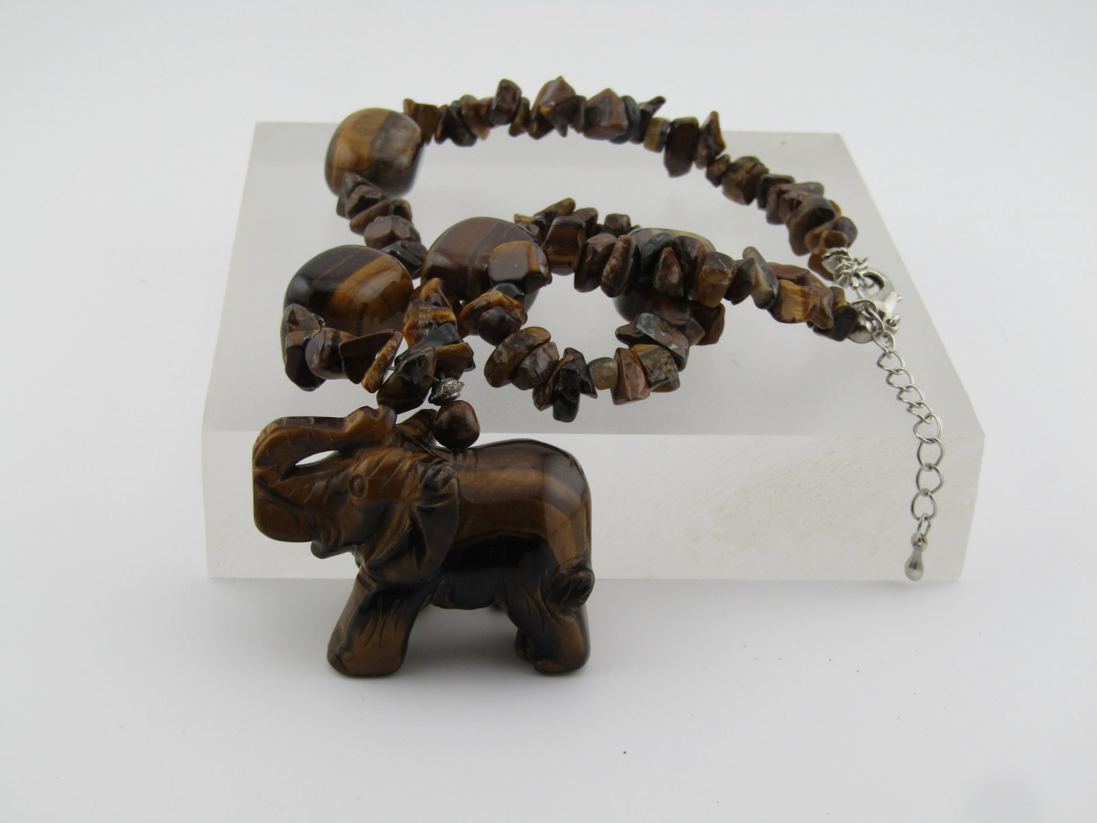 Vintage Tiger's Carved Carved Elephant Necklace, 20", 1980's-1990's - 4