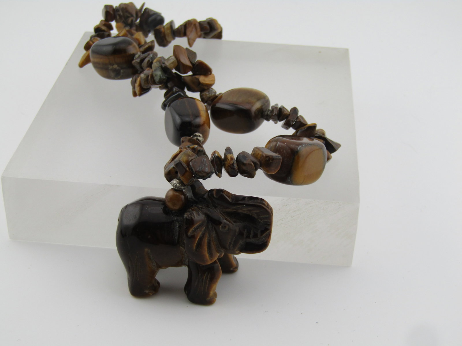 Vintage Tiger's Carved Carved Elephant Necklace, 20", 1980's-1990's - 5