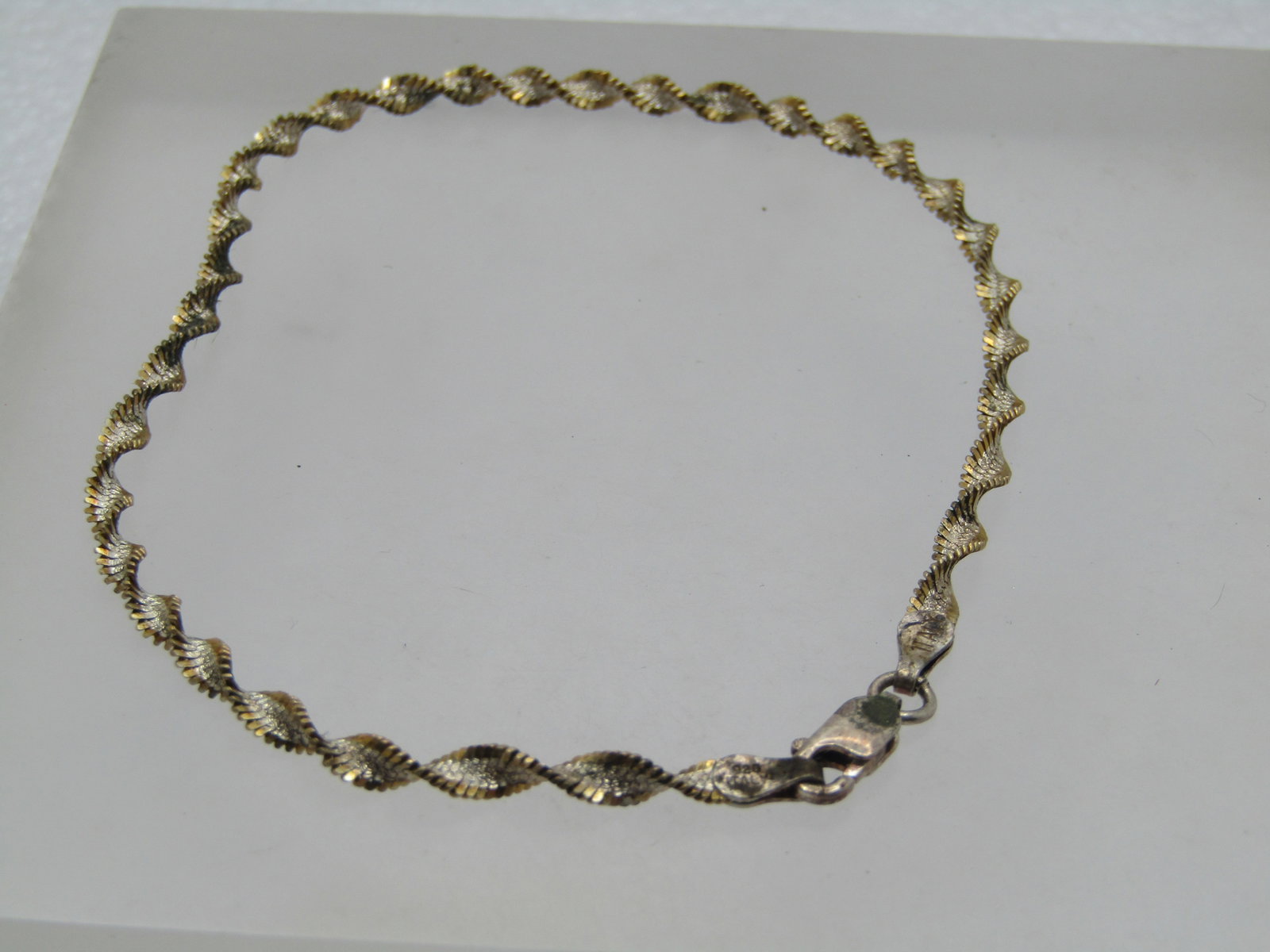Vintage Twisted Sterling Bracelet/Anklet , Unisex, 9", 1980's - 2