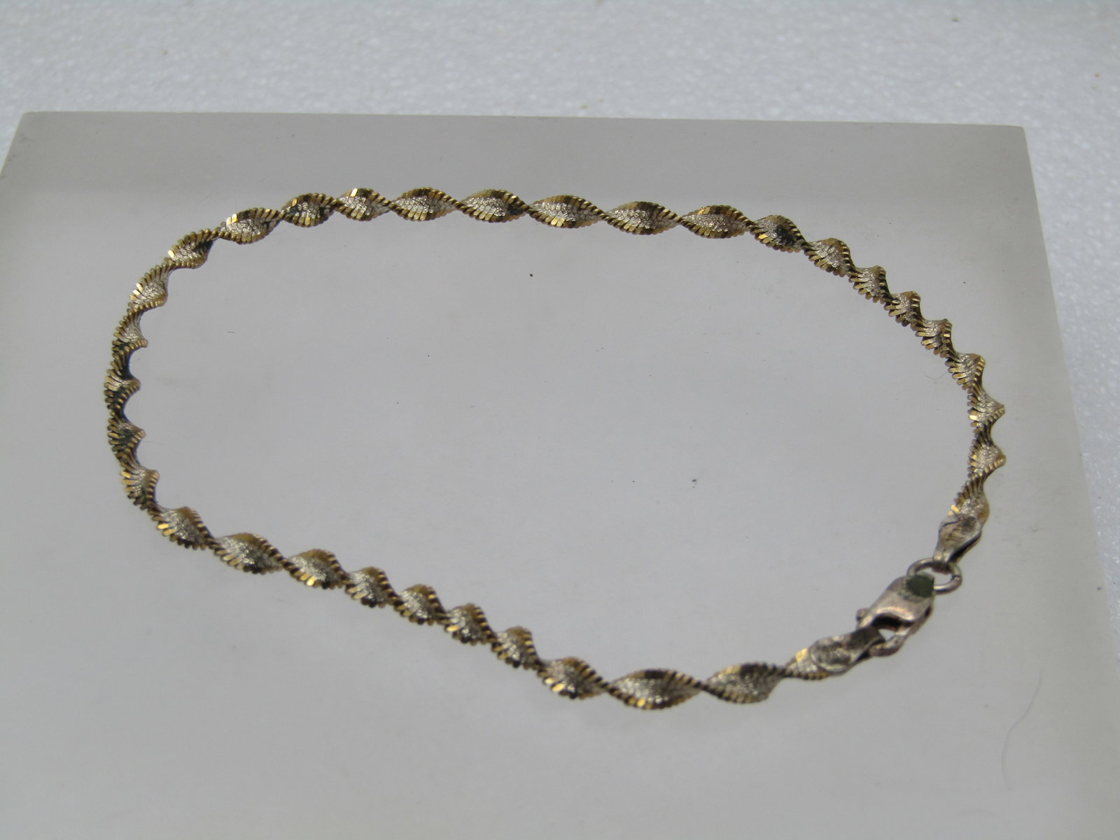 Vintage Twisted Sterling Bracelet/Anklet , Unisex, 9", 1980's - 3