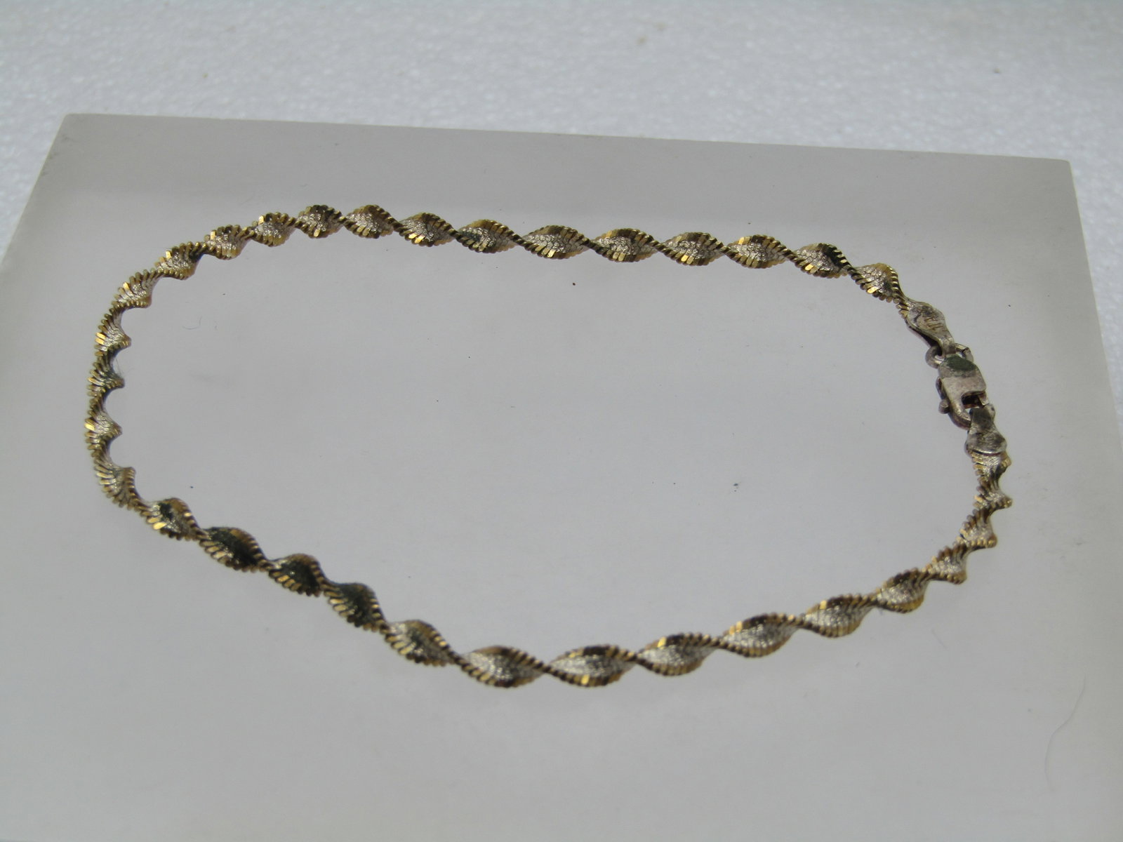Vintage Twisted Sterling Bracelet/Anklet , Unisex, 9", 1980's - 4