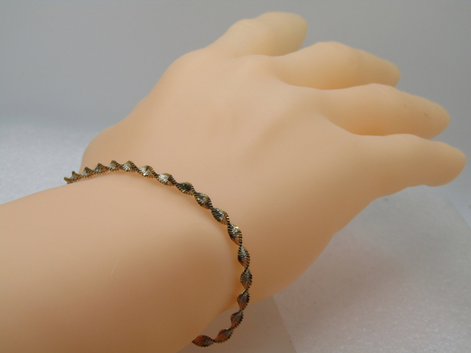 Vintage Twisted Sterling Bracelet/Anklet , Unisex, 9", 1980's - 7