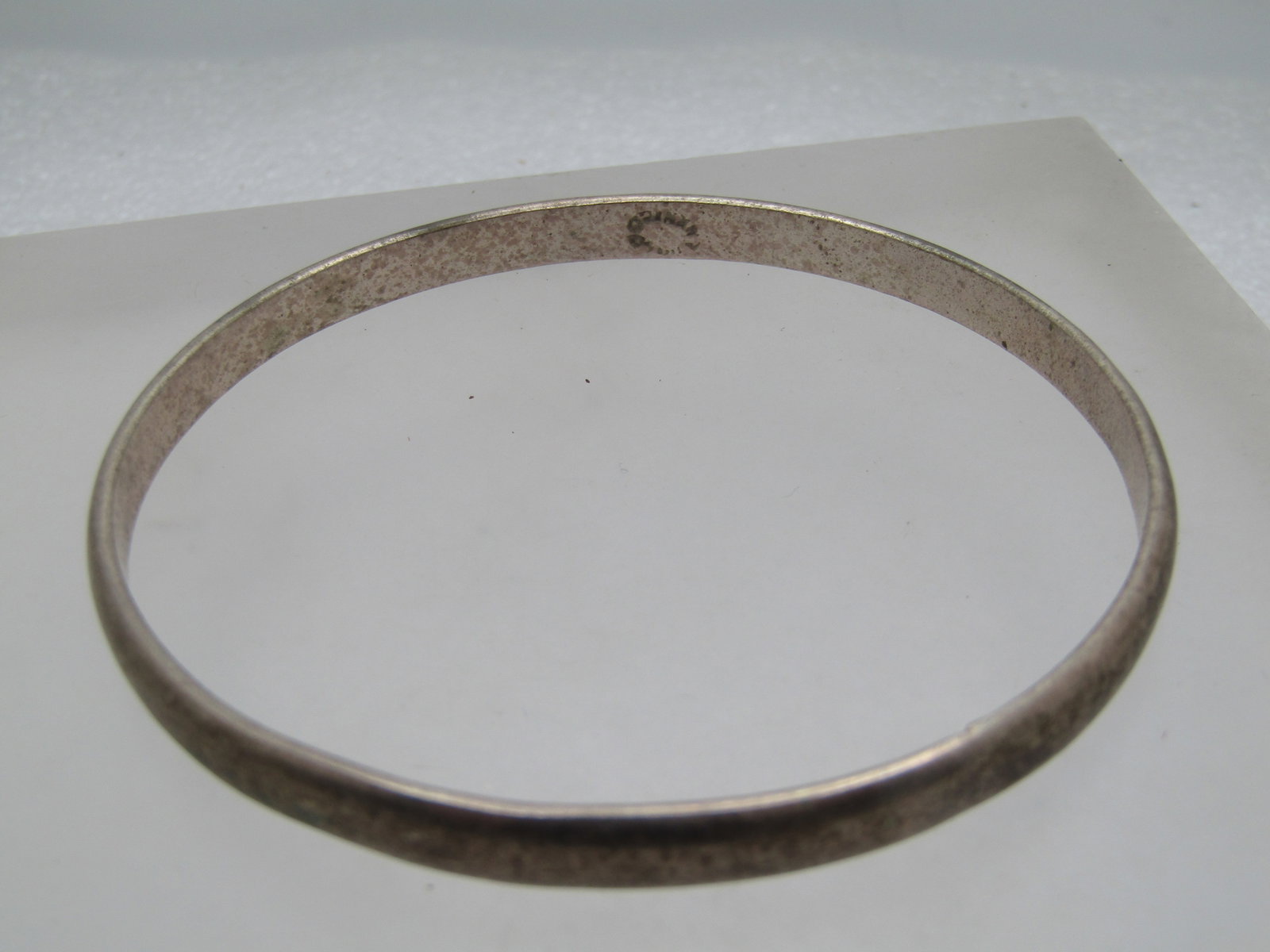 Vintage Silver Bangle Bracelet, 8", Unisex, Signed Taxco, Mexico, 1970's-1980's - 4