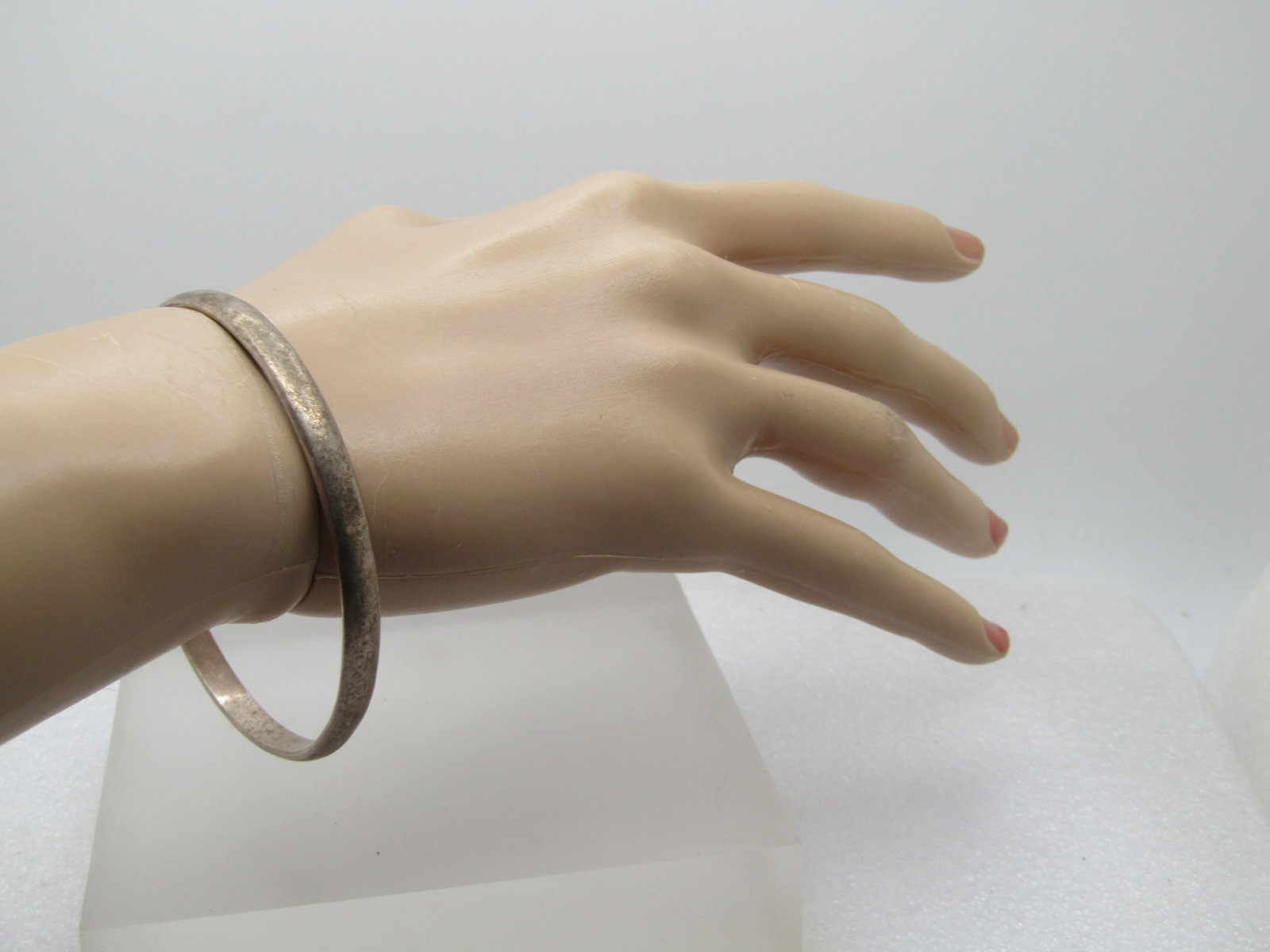 Vintage Silver Bangle Bracelet, 8", Unisex, Signed Taxco, Mexico, 1970's-1980's - 6