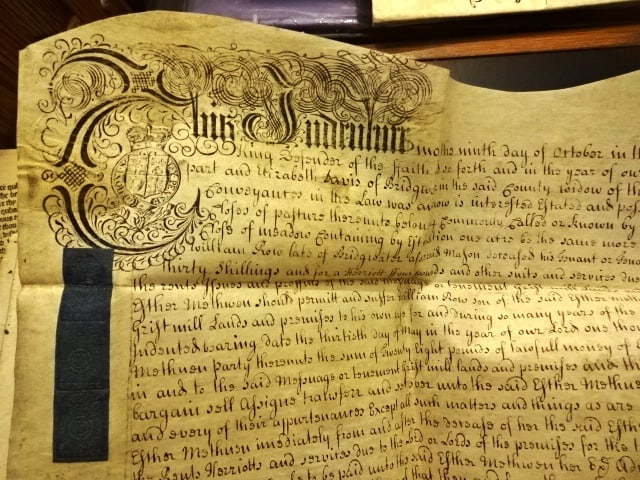 1733 Vellum Indenture for a Gristmill - 2