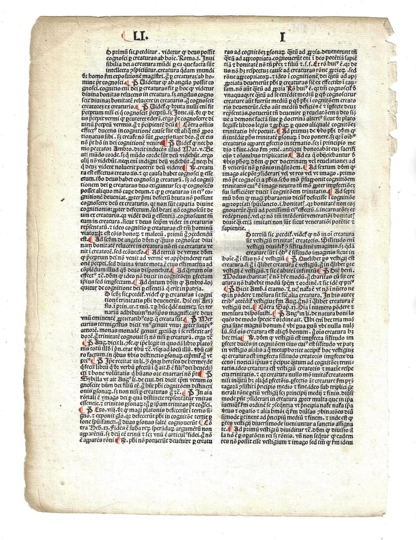 1492 Incunable Leaf Red Rubrication - 2