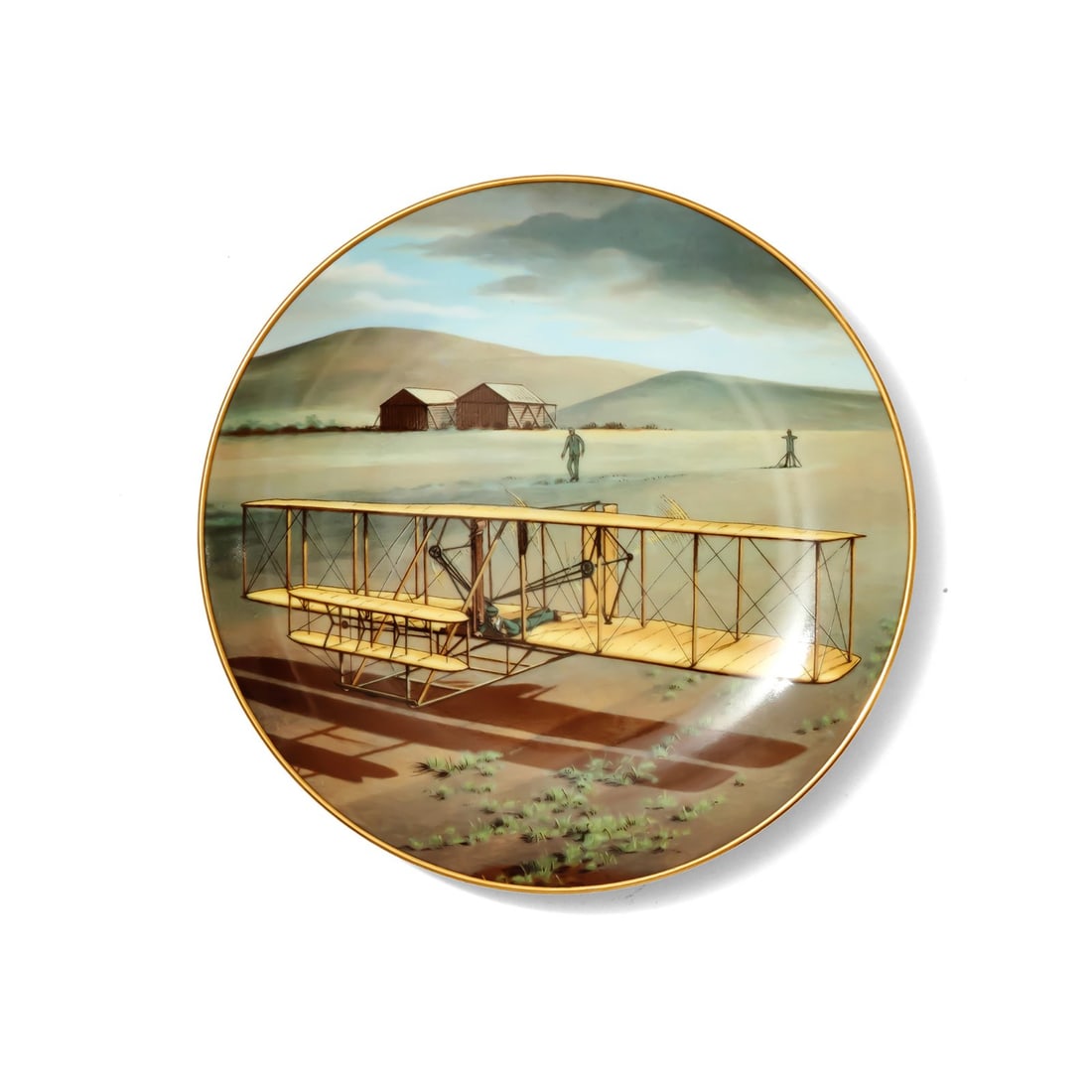 Kitty Hawk Plate: Plate features a detailed depiction. The reverse of the plate indicates it is a numbered edition of 10,000 plates. Marked "American Heritage Fine China" Disclaimer: This item is offered for sale as a