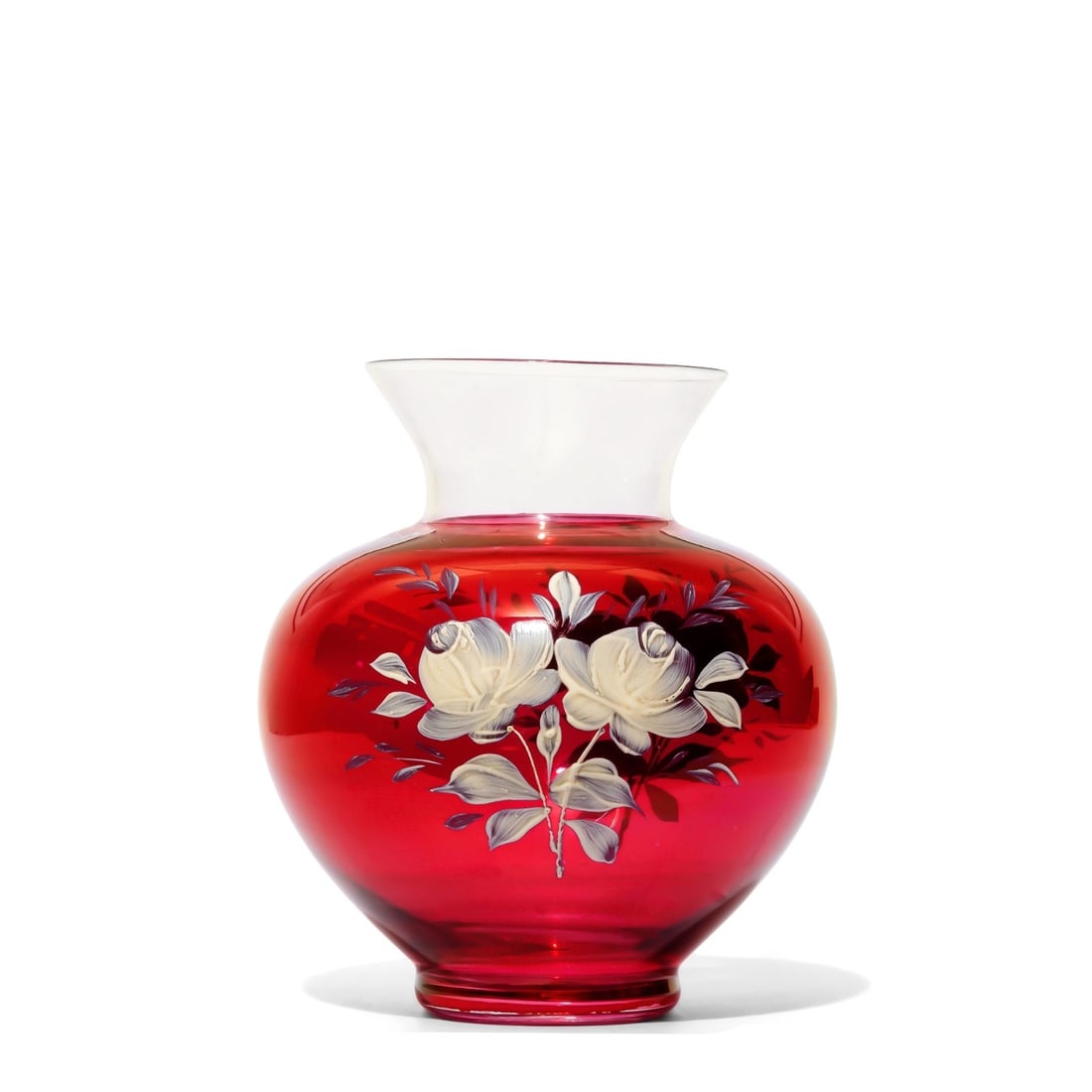 Ruby Red Floral Vase (1 of 3)