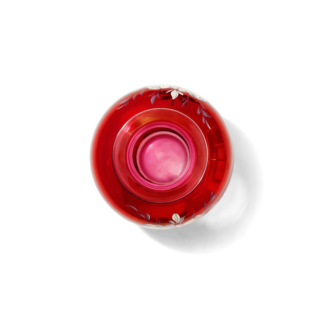 Ruby Red Floral Vase - 3