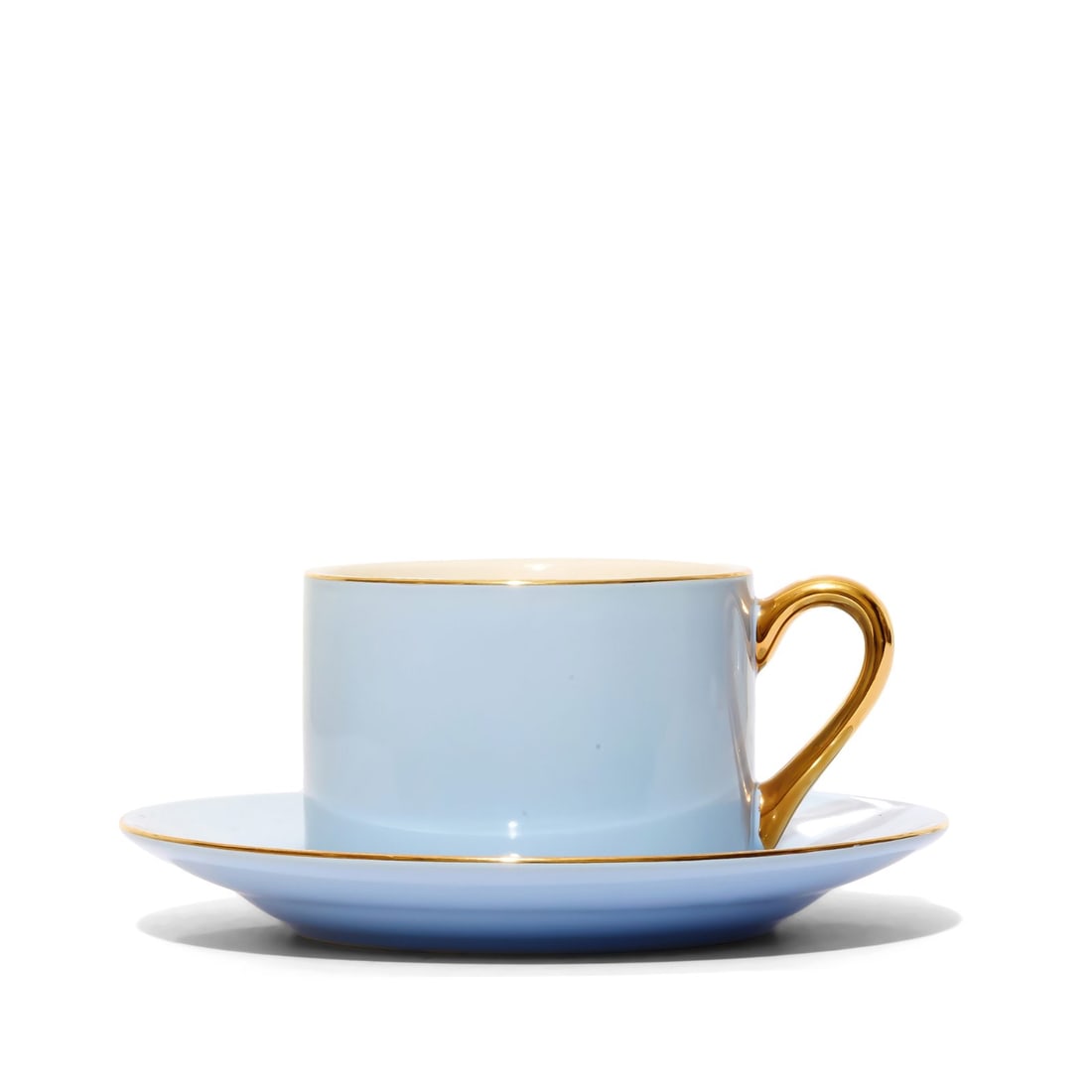 Light Blue Tea Cup and Saucer: This light blue tea cup and saucer set features minimalist design. Disclaimer: This item is offered for sale as a pre-owned, vintage, antique, estate, or consigned item. We do not manufacture this