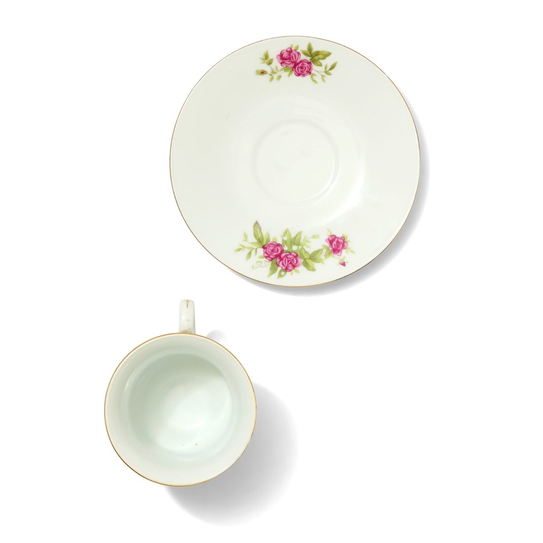 Teacup and Saucer Set with Pink Floral - 6