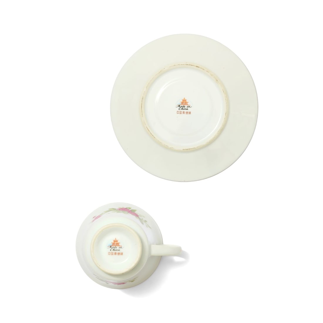 Teacup and Saucer Set with Pink Floral - 7