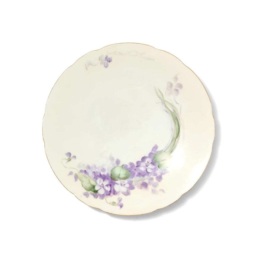 Plate with Violets: Plate featuring whimsical purple violets. Marked "VICTORIA" "AUSTRIA" Disclaimer: This item is offered for sale as a pre-owned, vintage, antique, estate, or consigned item. We do not manufacture this 