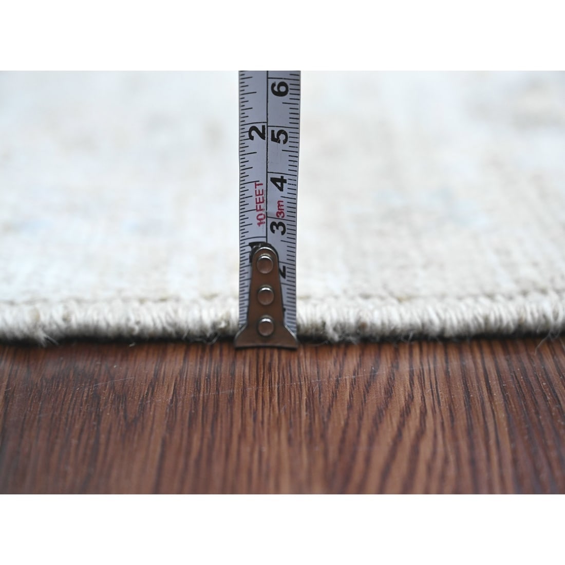Gray Afghan Angora Oushak All Over Pattern Hand Knotted Pure Wool Rug - 5