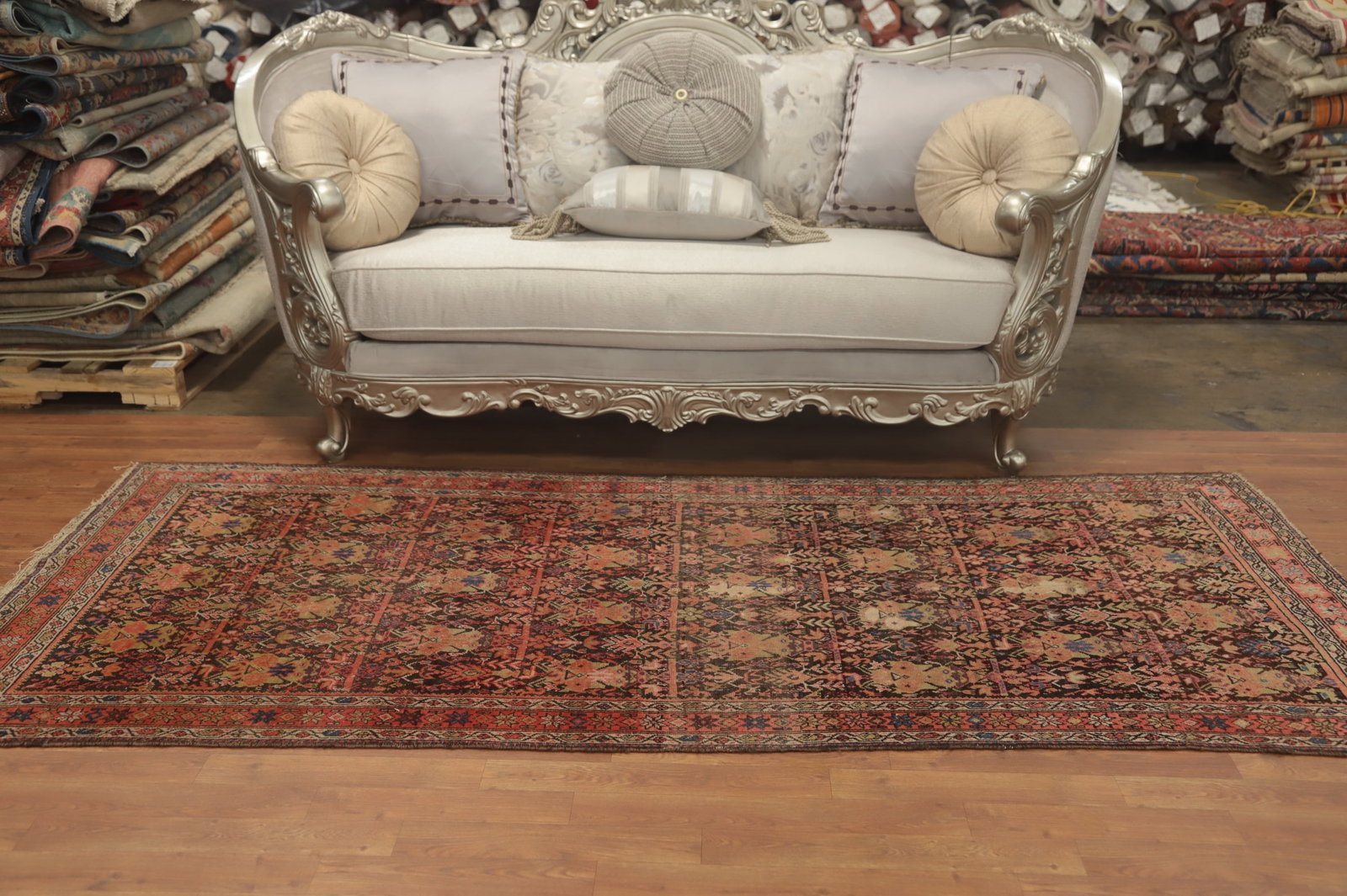 Pre-1900 Vegetable Dye Malayer Persian Runner Rug 4x9 - 3